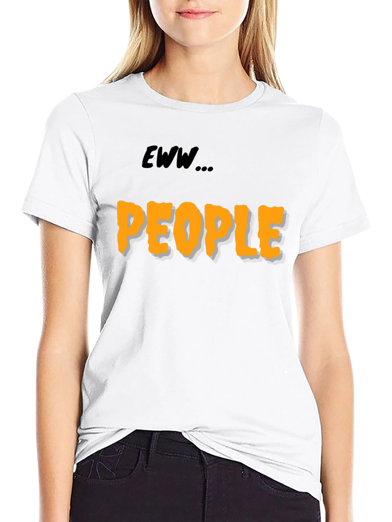 Eww People Graphic Tee - Black Cotton Comfort