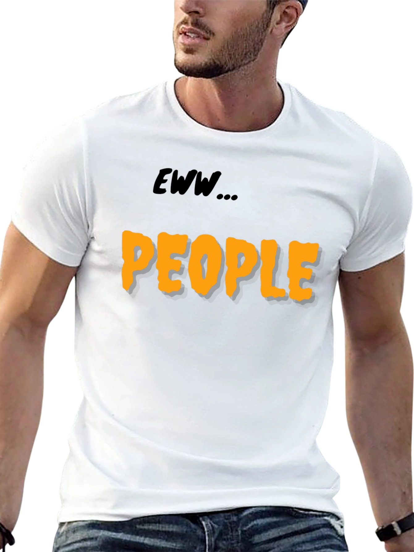 Eww People Graphic Tee - Black Cotton Comfort
