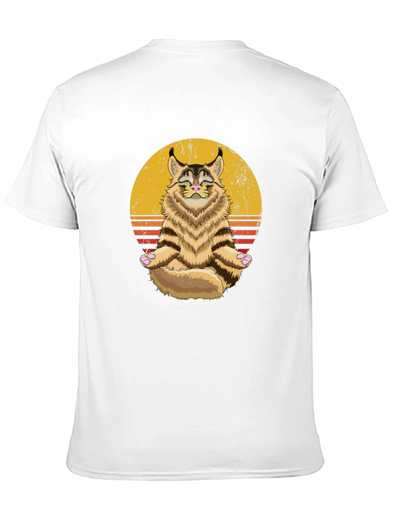Zen Cat T-Shirt - Meditating Maine Coon Graphic Tee