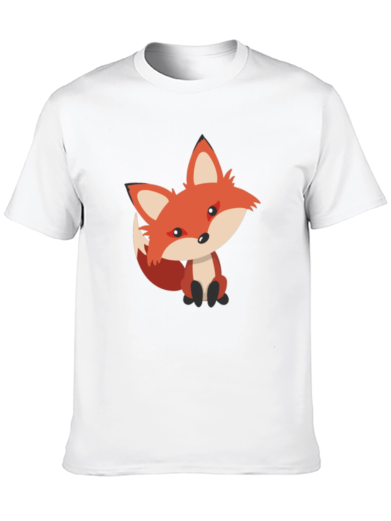 Cute Fox Graphic Tee - Black