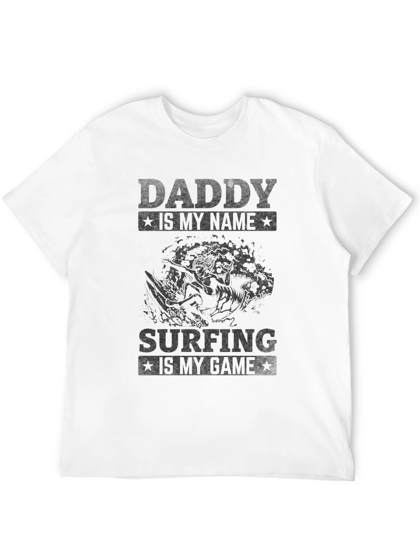 Daddy Surfing T-Shirt - Black Graphic Tee