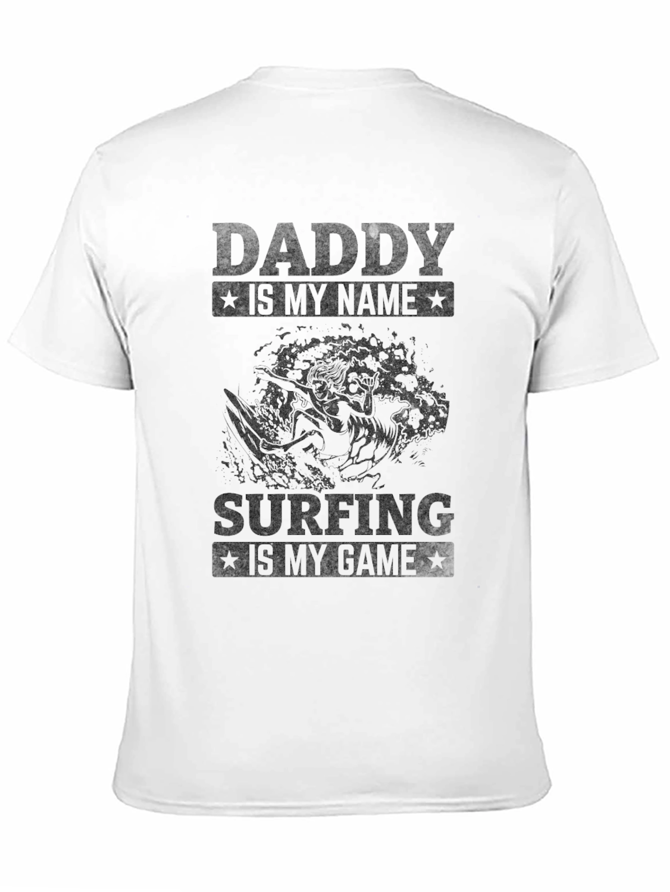 Daddy Surfing T-Shirt - Black Graphic Tee