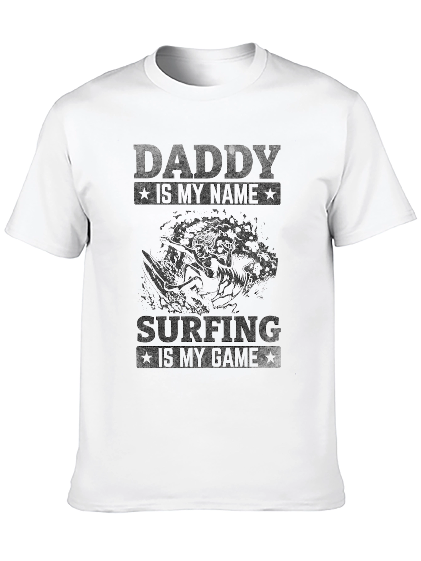 Daddy Surfing T-Shirt - Black Graphic Tee