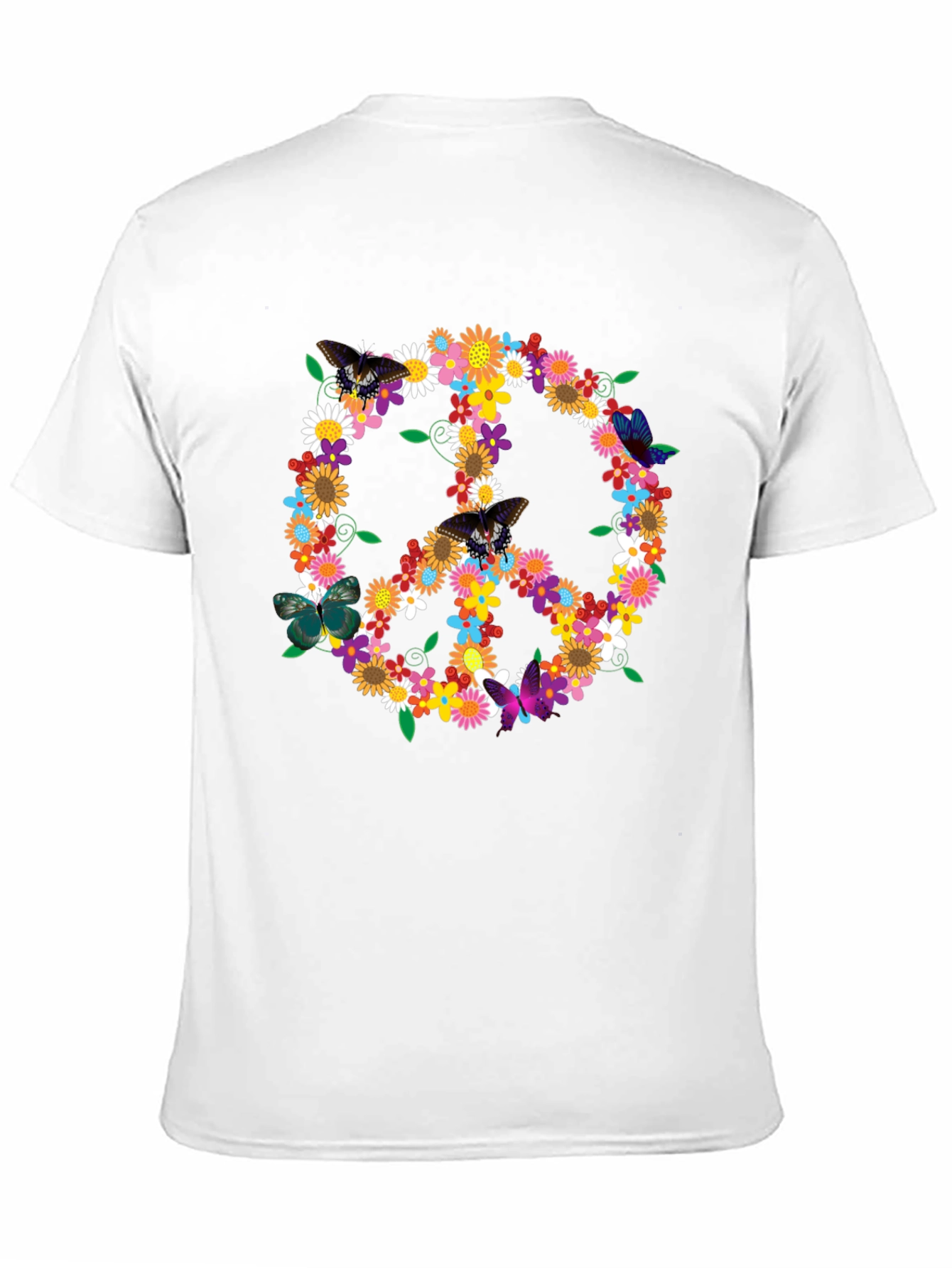 Floral Peace Sign Graphic T-Shirt