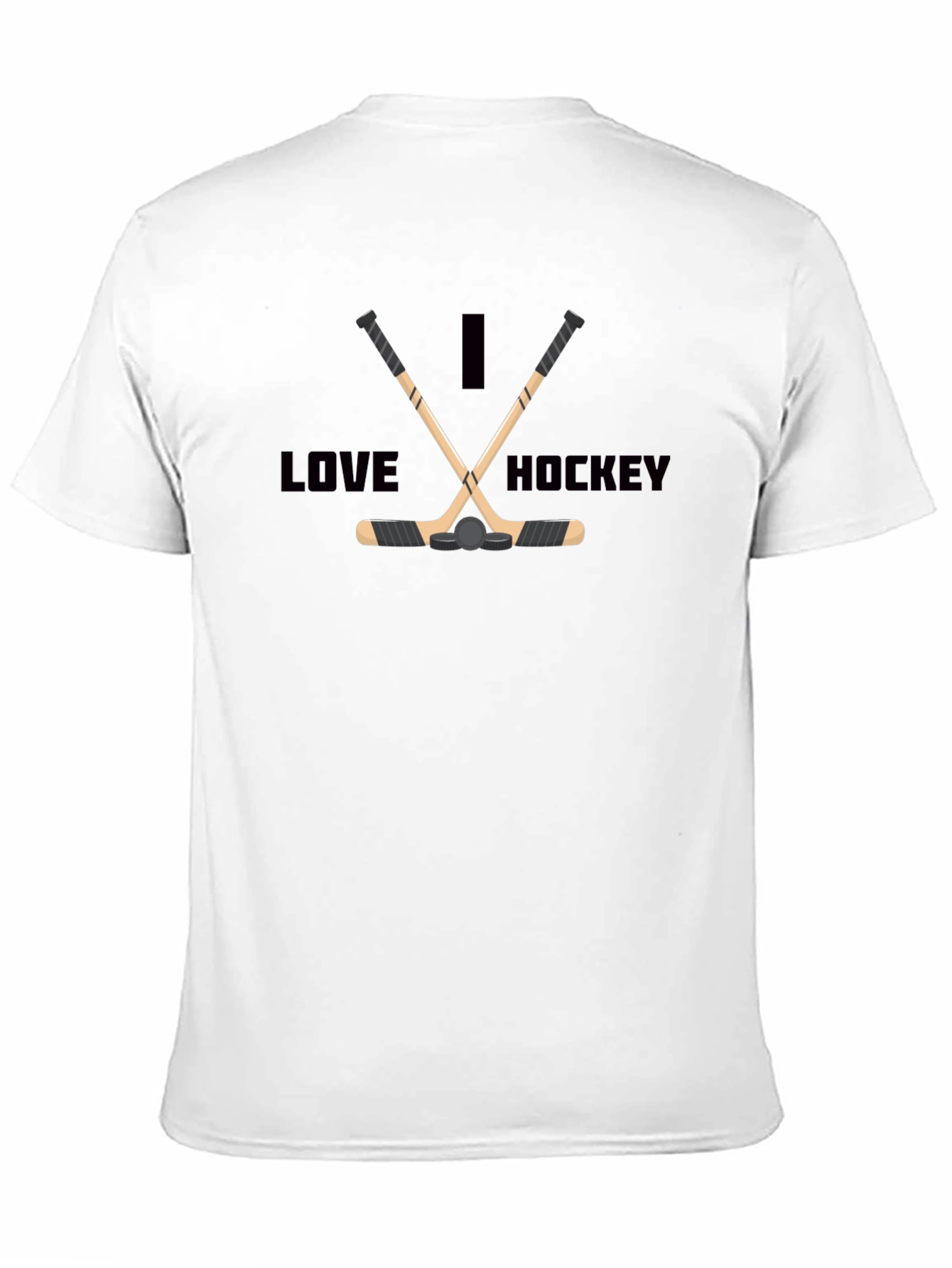 I Love Hockey Black Graphic Tee