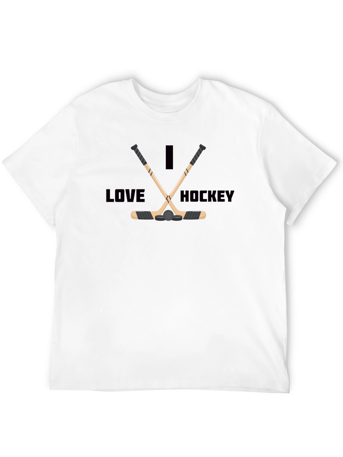 I Love Hockey Black Graphic Tee