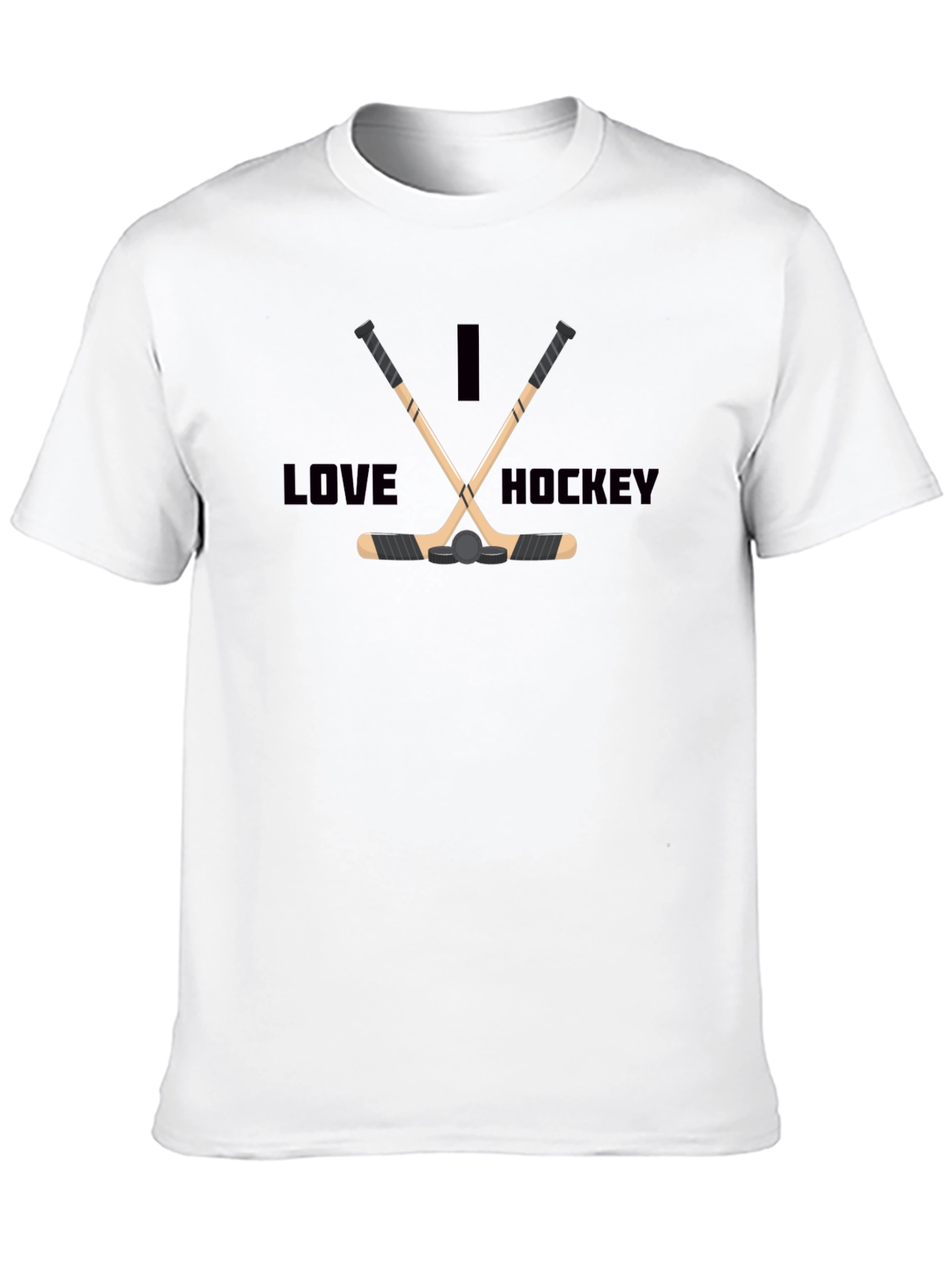 I Love Hockey Black Graphic Tee