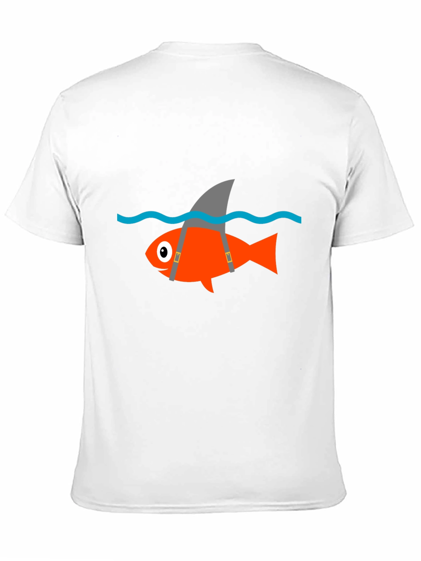 Funny Fish Shark Fin T-Shirt - Black Cotton Tee