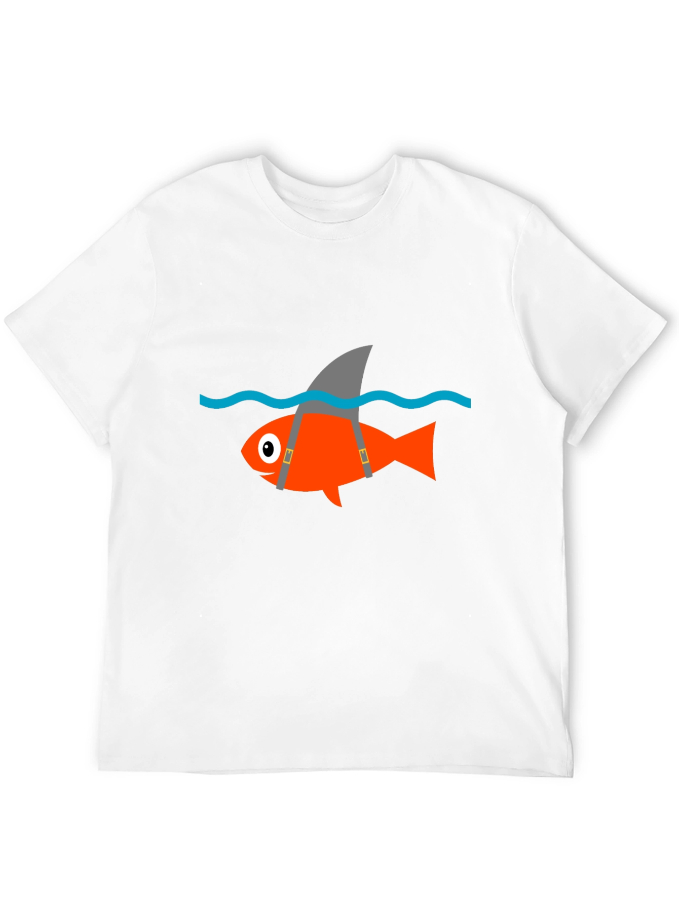 Funny Fish Shark Fin T-Shirt - Black Cotton Tee