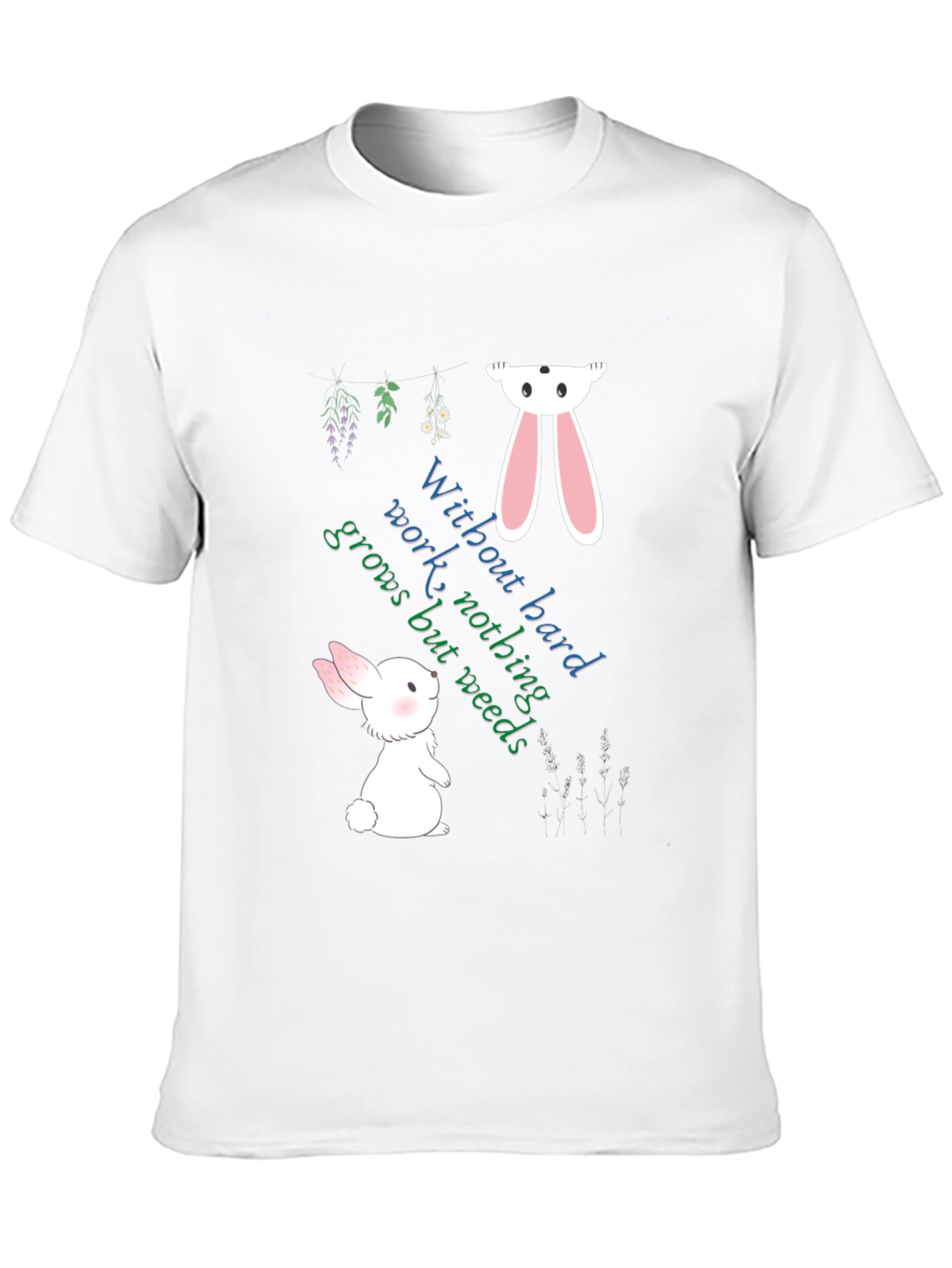 Whimsical Rabbit Graphic Tee - Hard Work Apparel