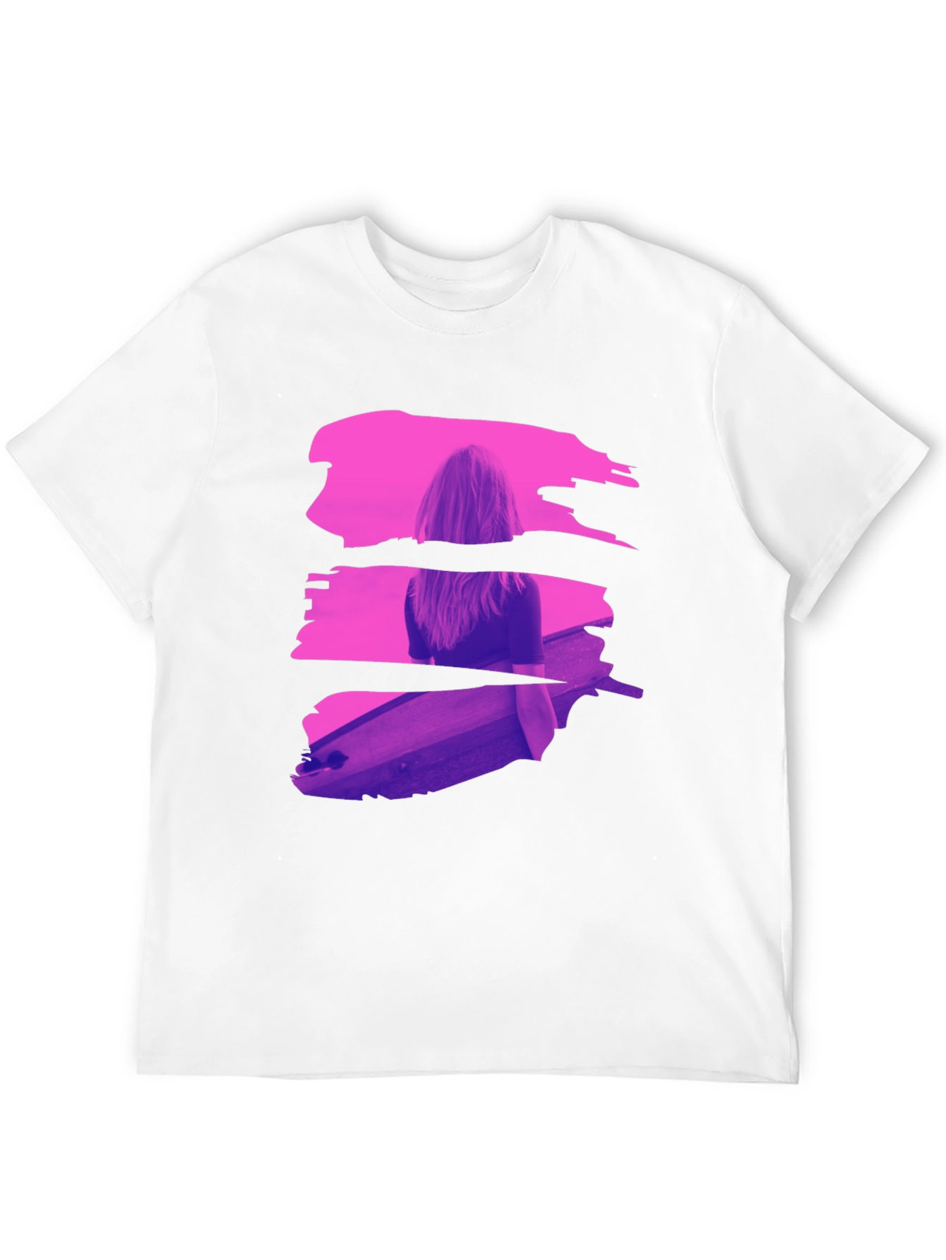 Abstract Brushstroke Graphic Black T-Shirt