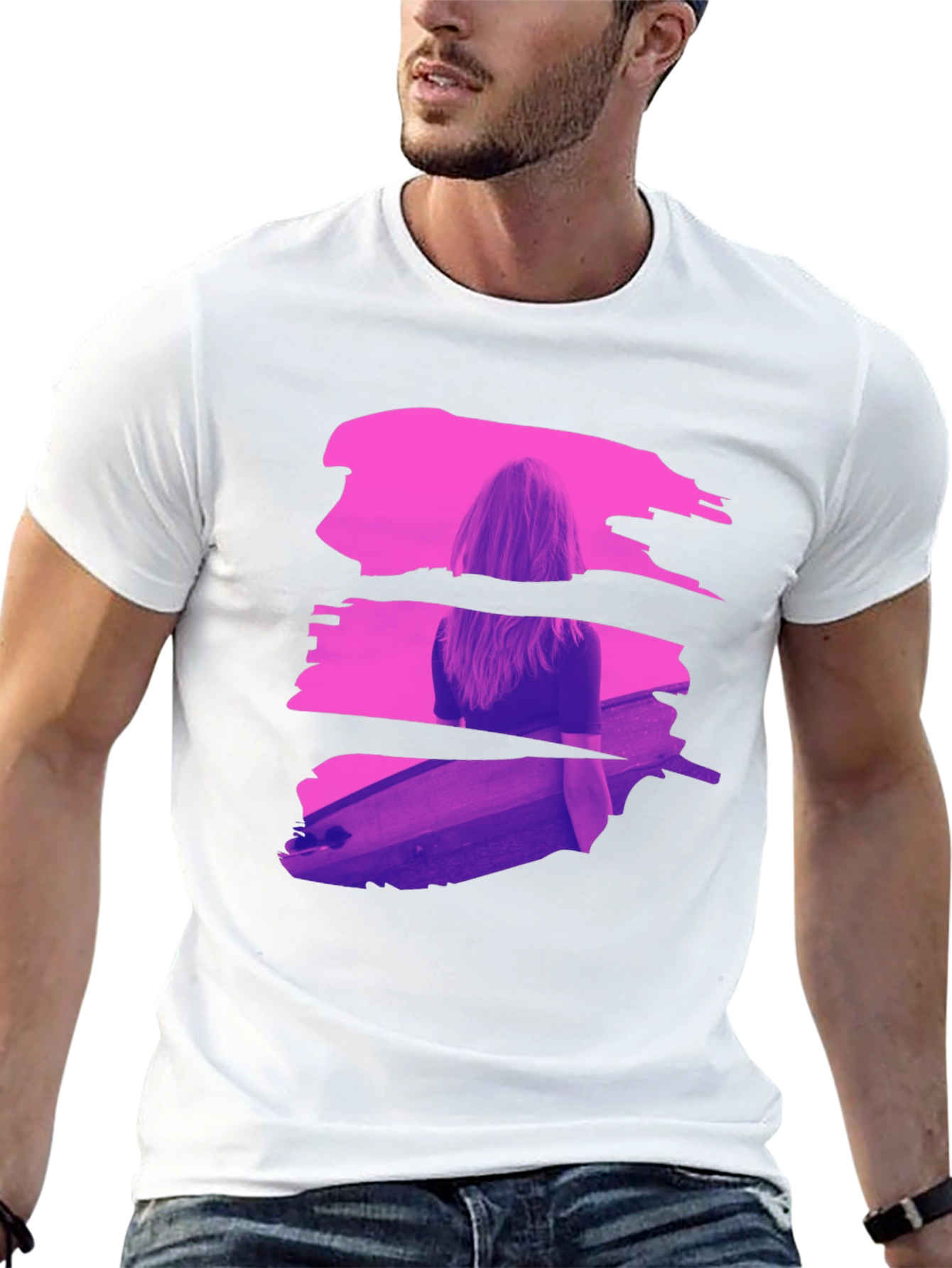 Abstract Brushstroke Graphic Black T-Shirt