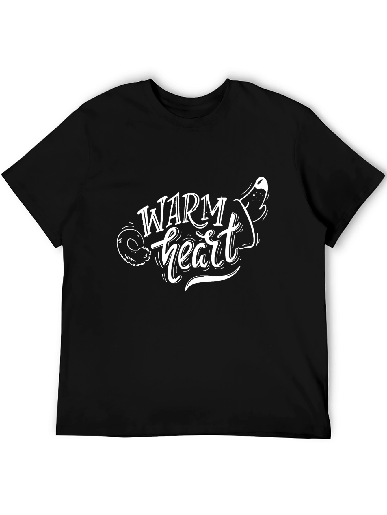 Warm Heart Graphic Black T-Shirt