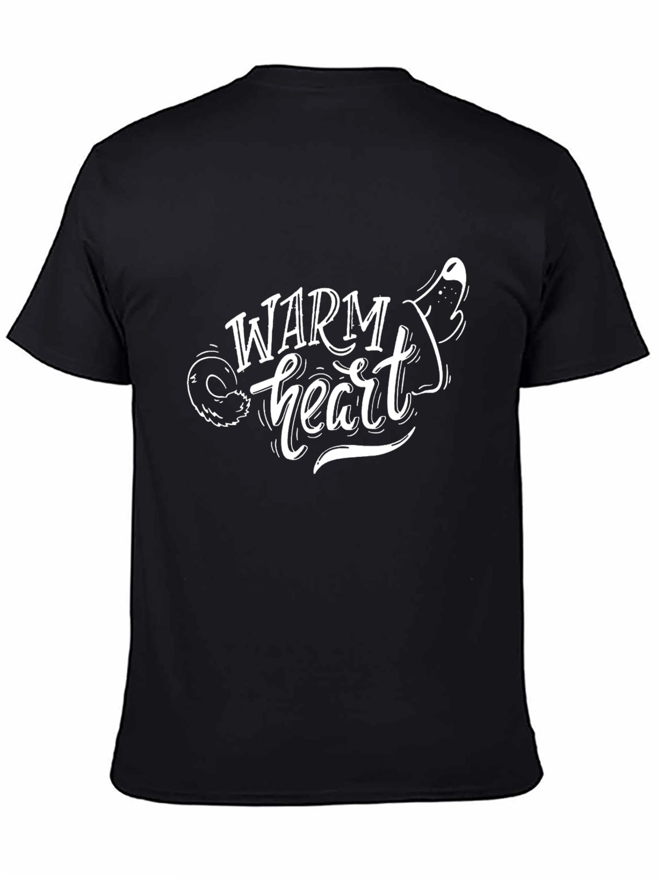 Warm Heart Graphic Black T-Shirt