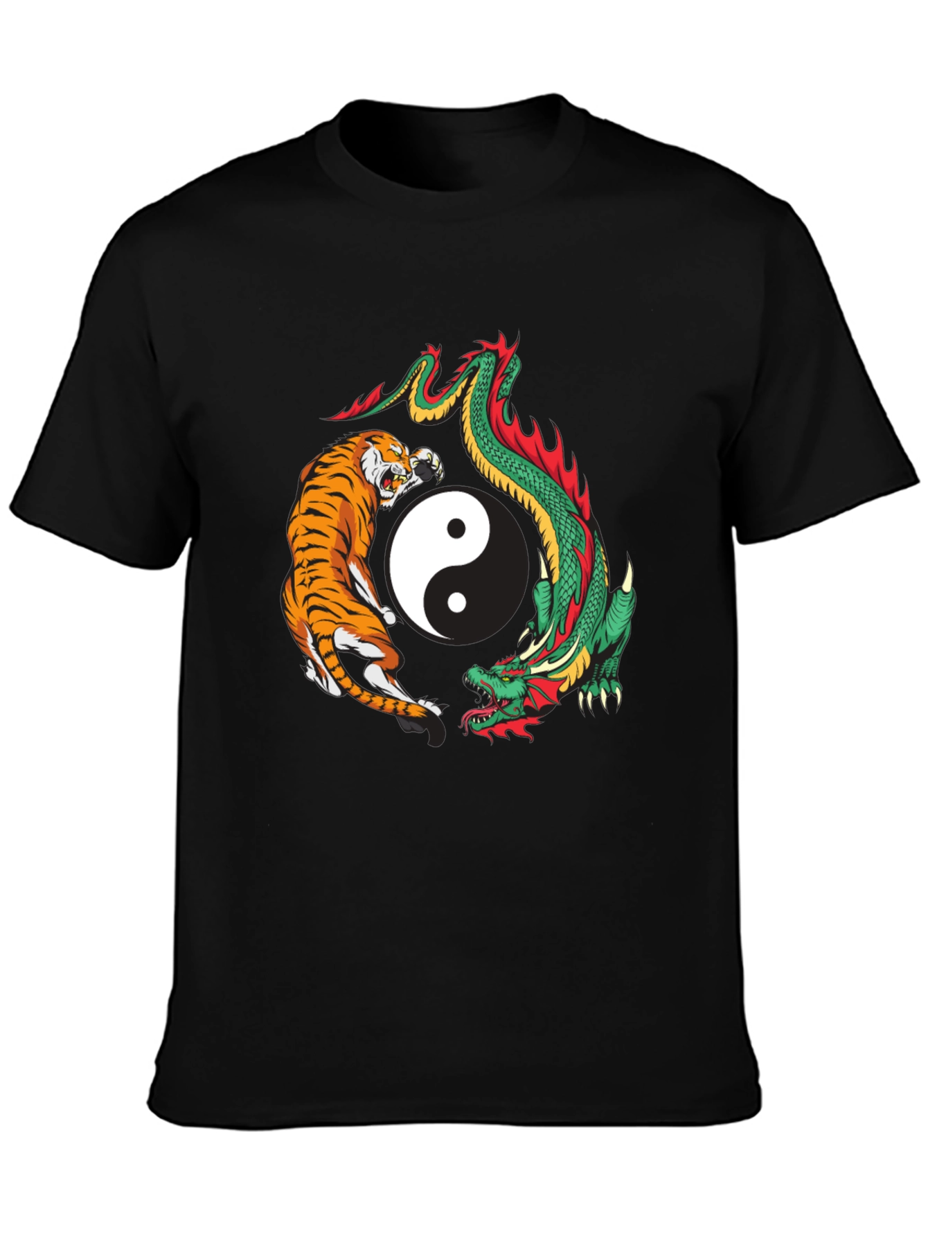 Yin Yang Tiger Dragon Graphic Tee