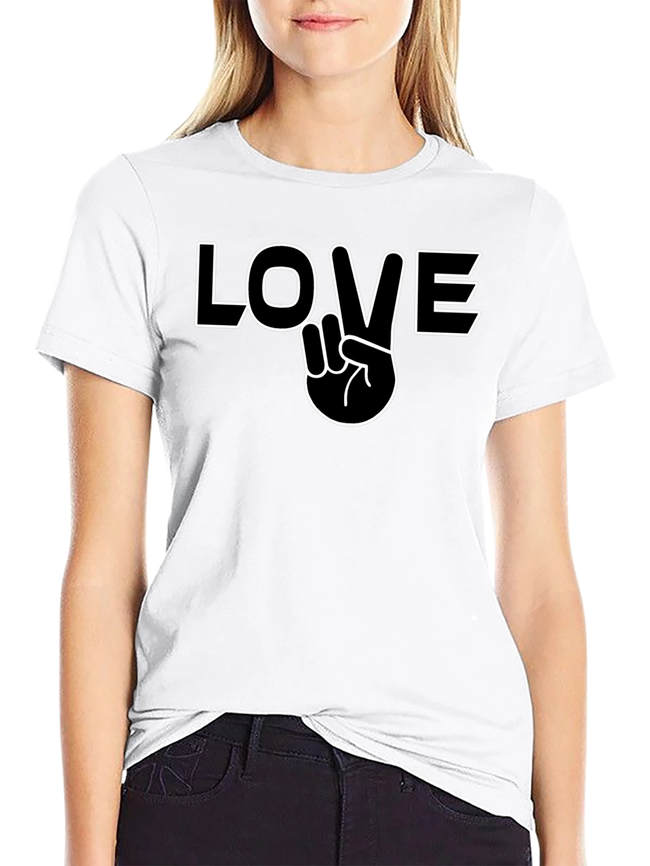 Peace & Love Graphic Tee - Stylish Black T-Shirt