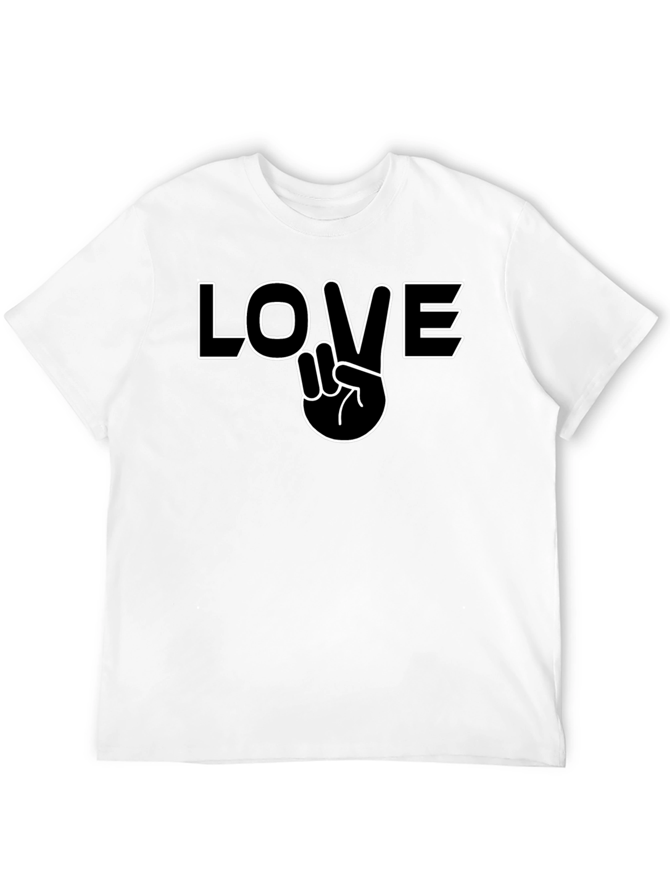 Peace & Love Graphic Tee - Stylish Black T-Shirt