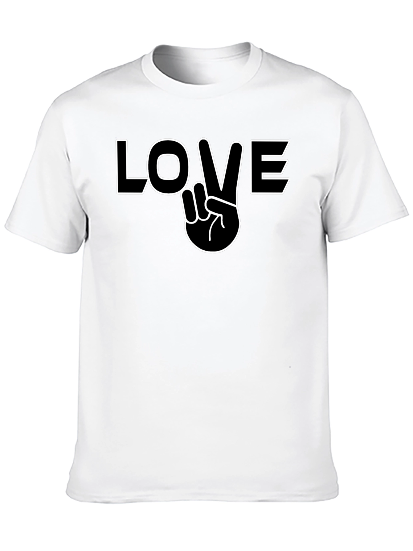 Peace & Love Graphic Tee - Stylish Black T-Shirt