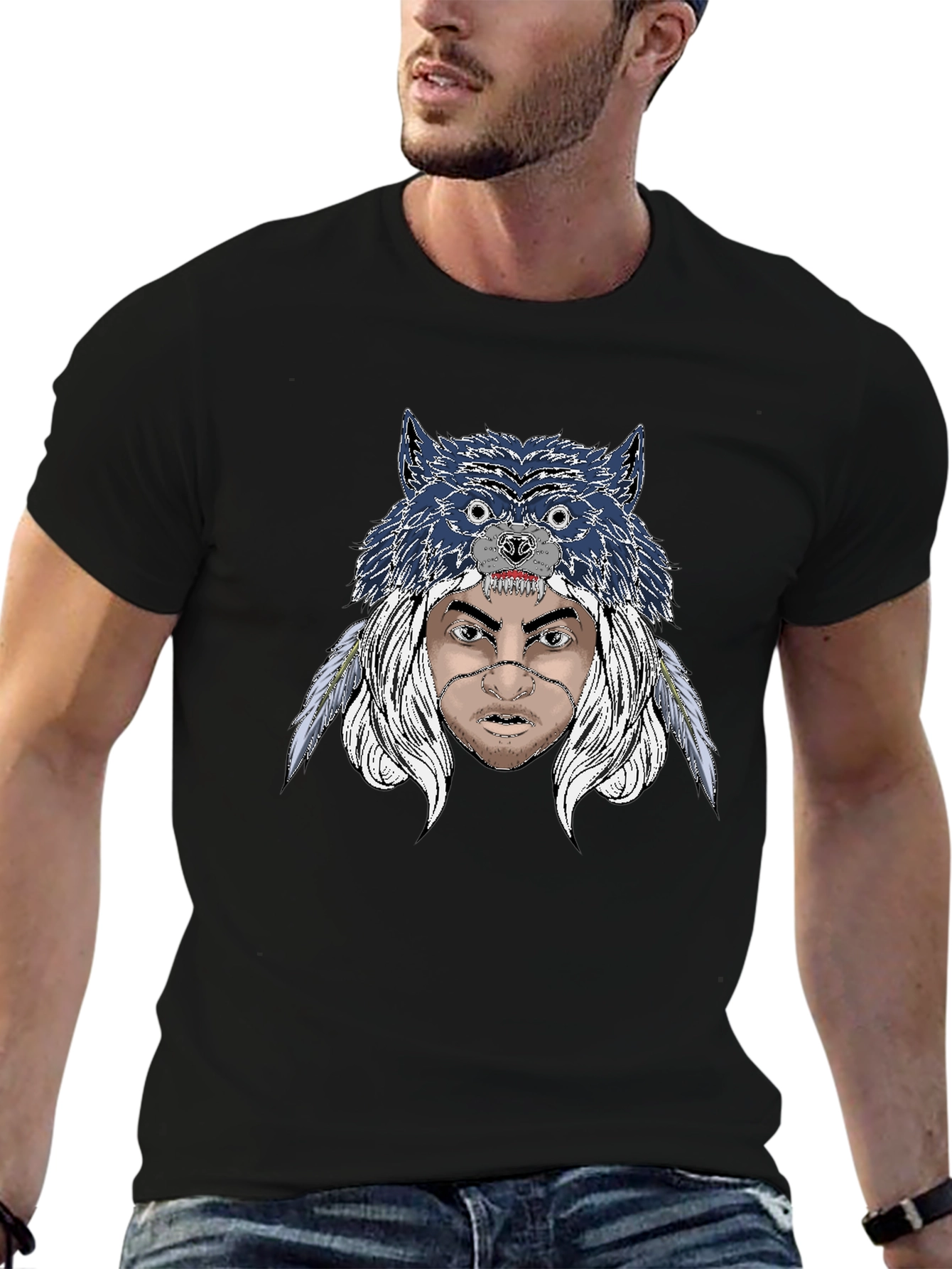 Wolf Headdress Graphic T-Shirt