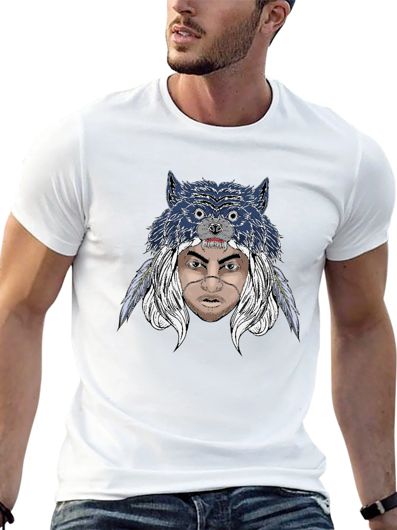 Wolf Headdress Graphic T-Shirt