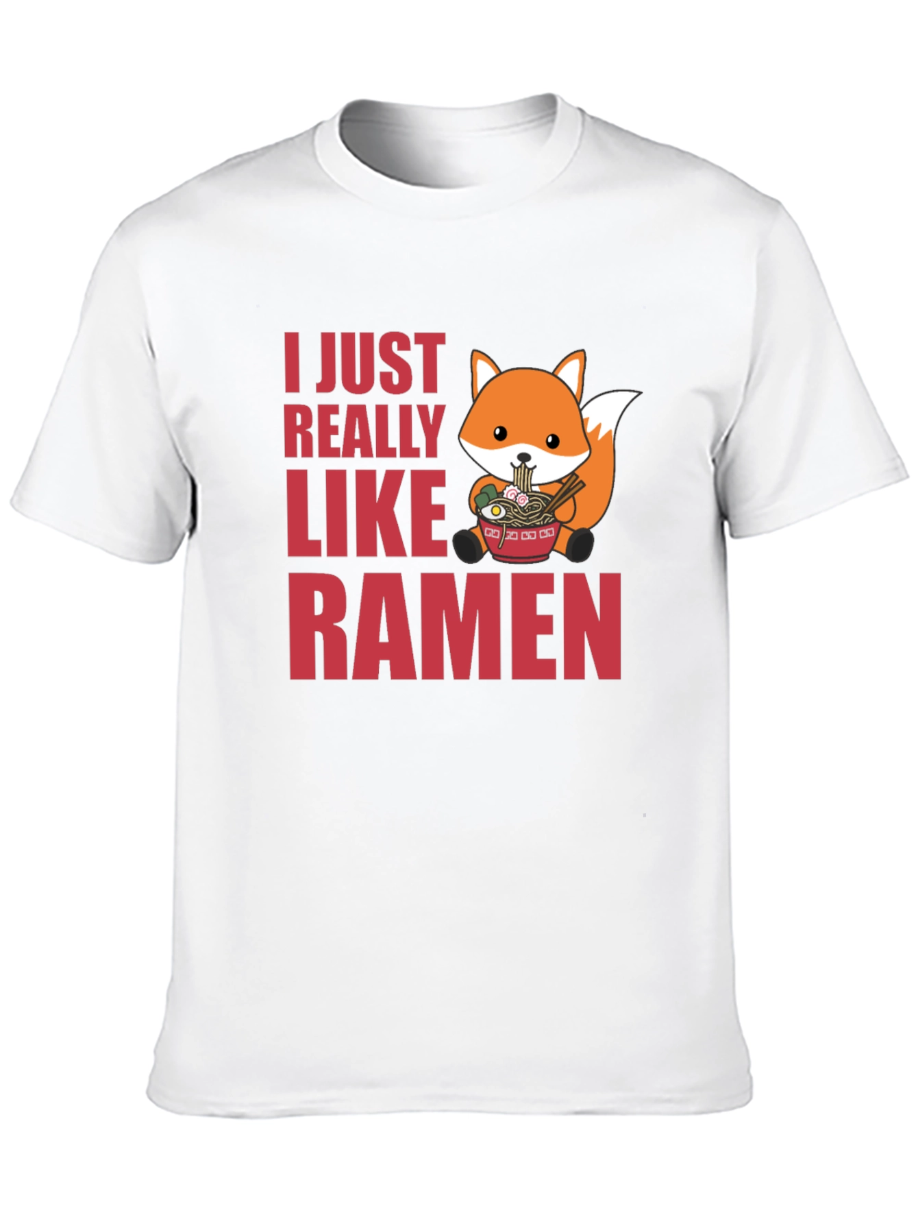 Ramen Lover Graphic Tee - Cute Fox Ramen Design