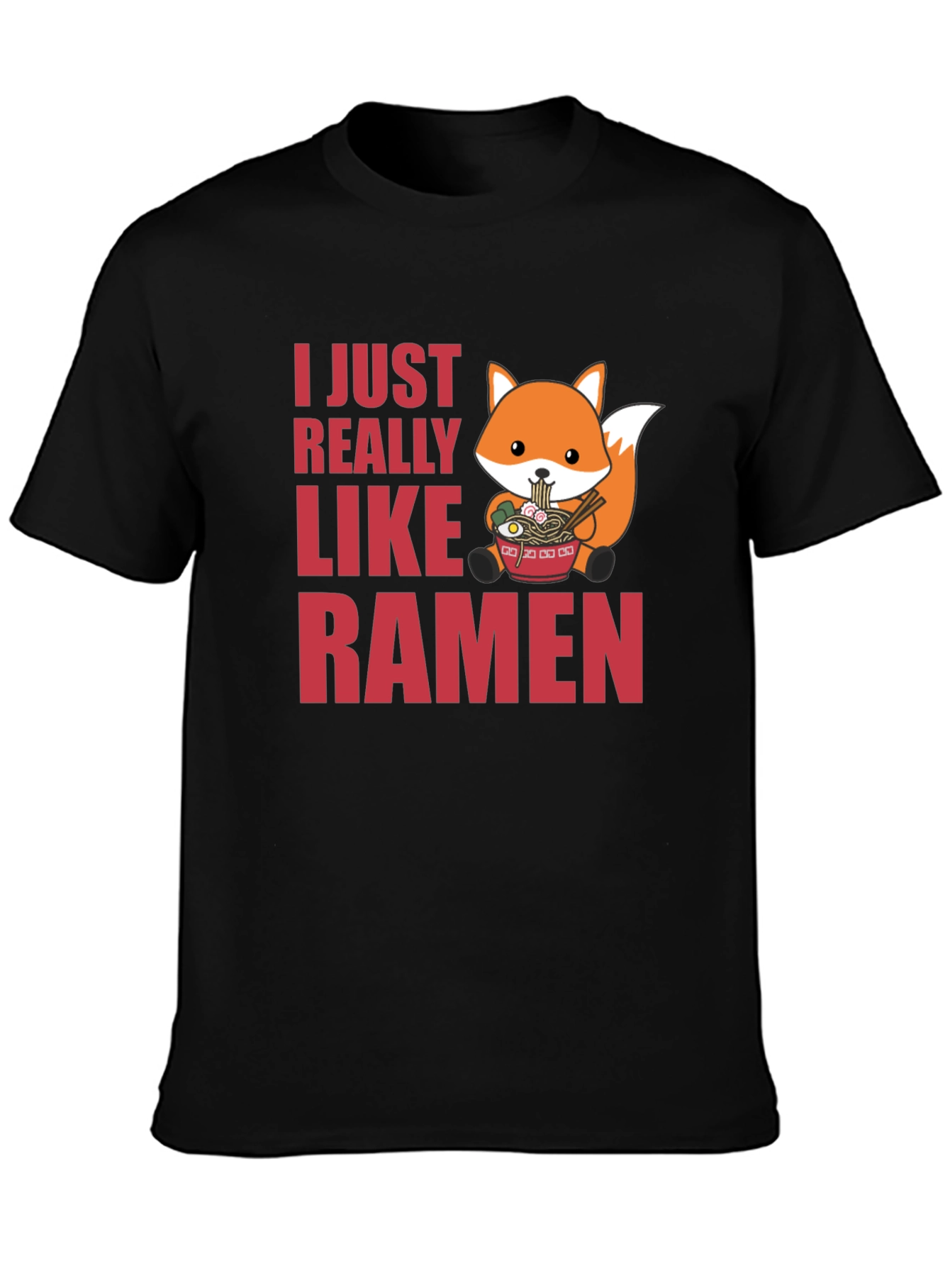 Ramen Lover Graphic Tee - Cute Fox Ramen Design