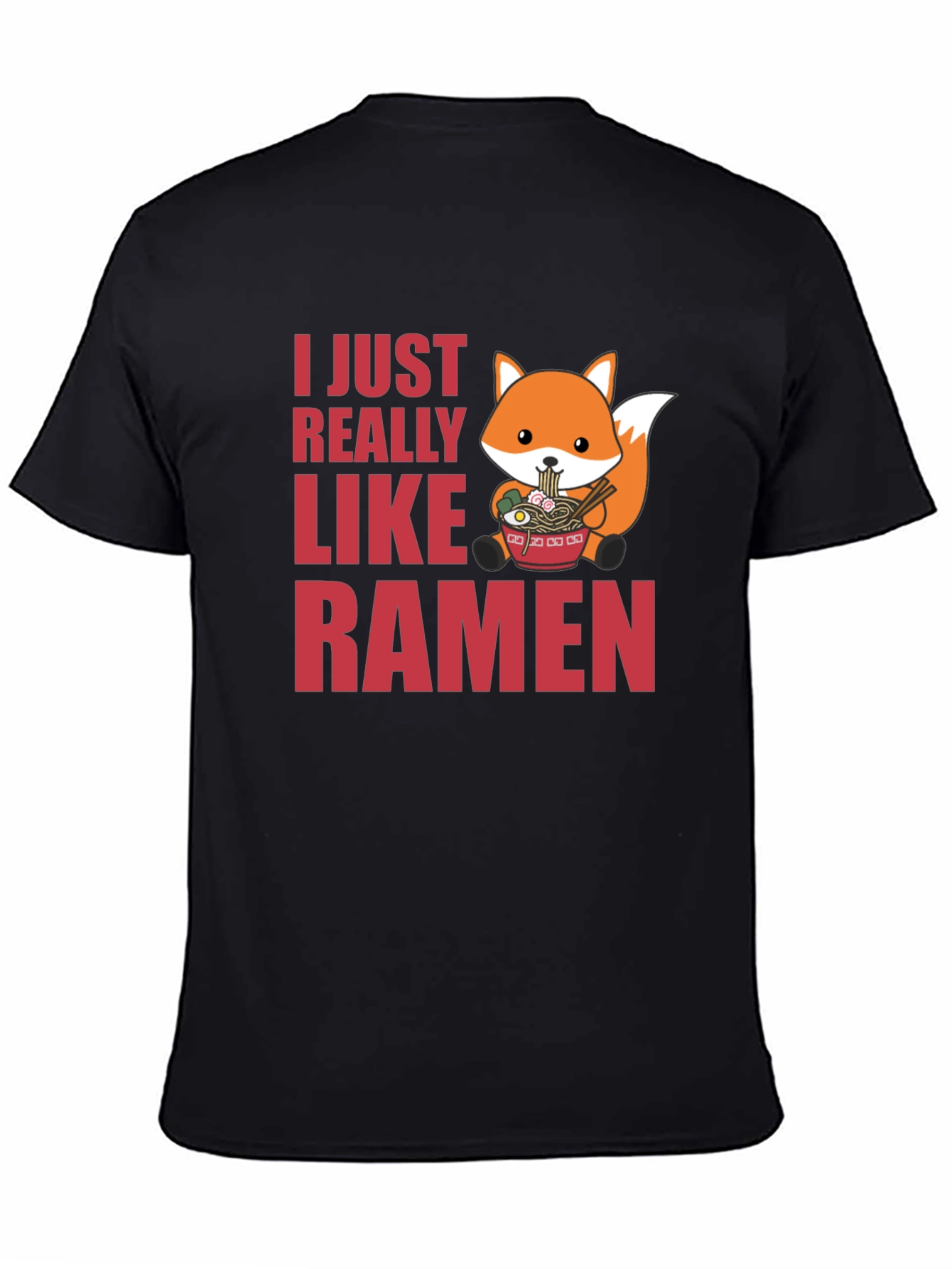 Ramen Lover Graphic Tee - Cute Fox Ramen Design