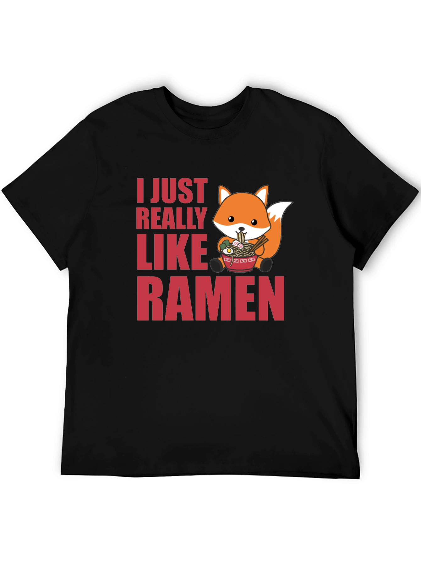 Ramen Lover Graphic Tee - Cute Fox Ramen Design