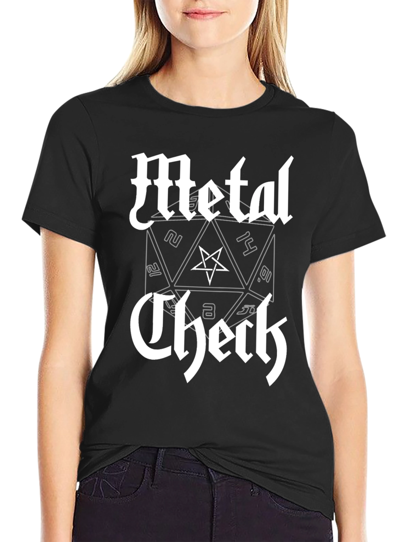 Metal Check D20 T-Shirt - Black
