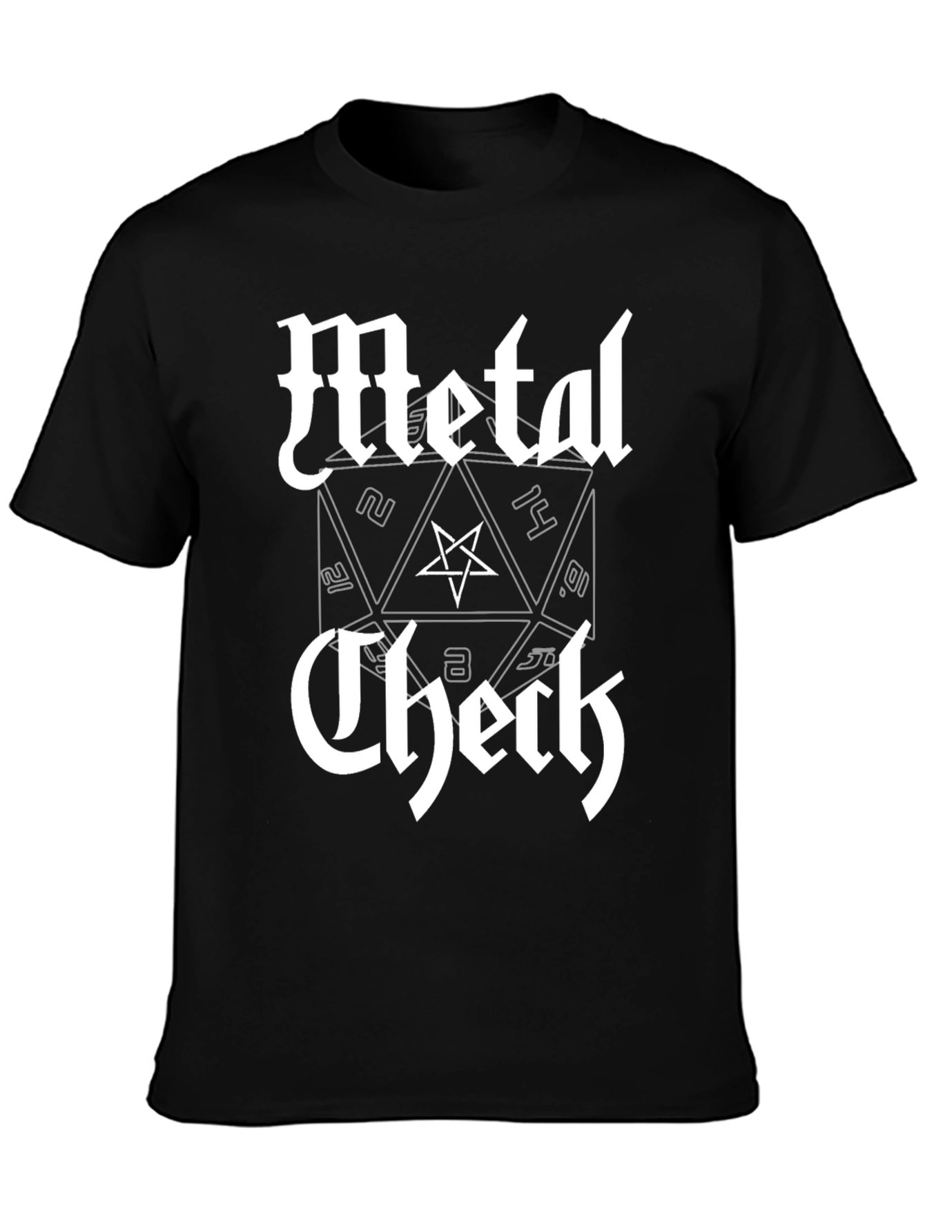 Metal Check D20 T-Shirt - Black