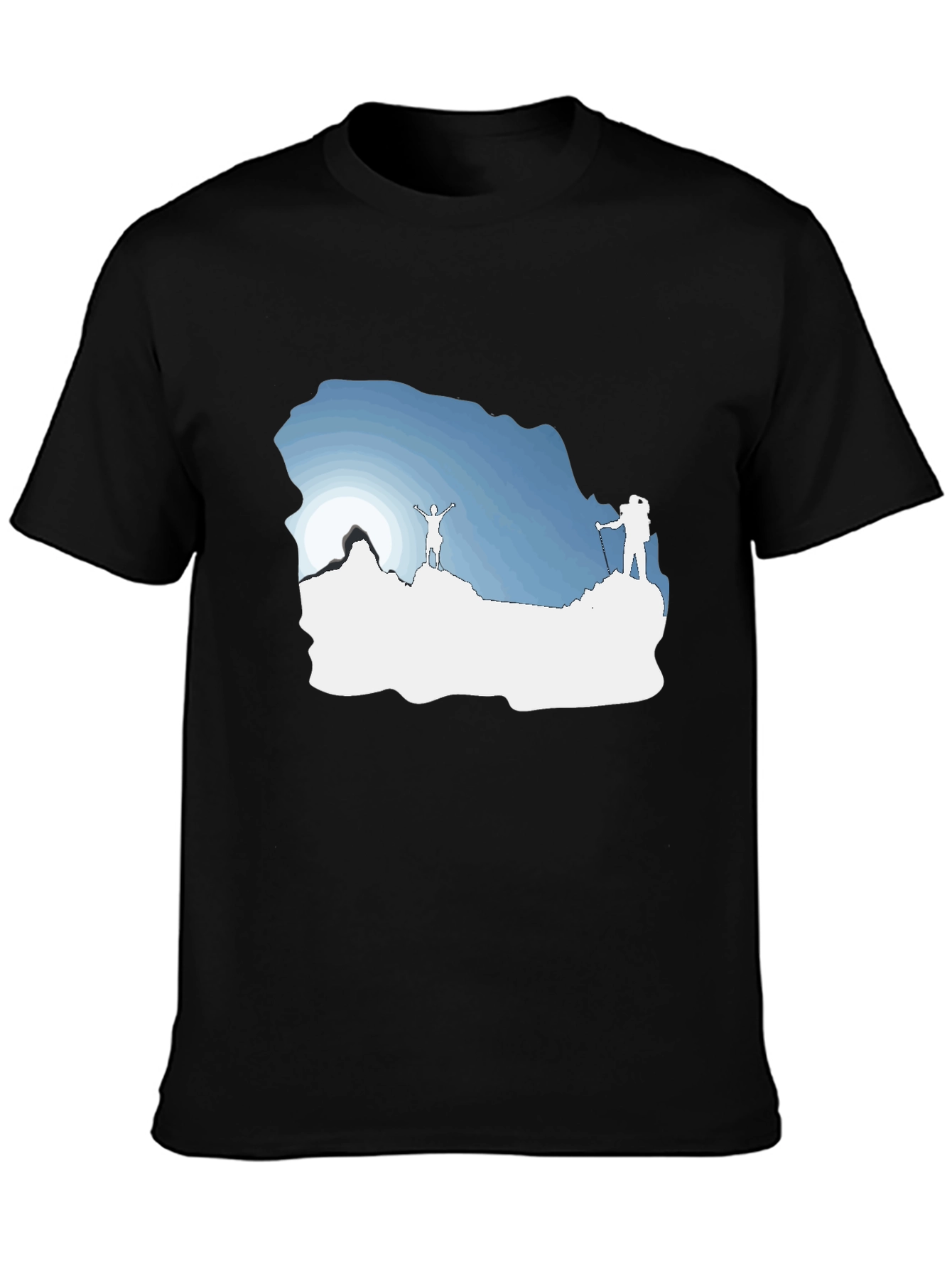 Mountain Climbers Graphic Tee - Black Crew Neck