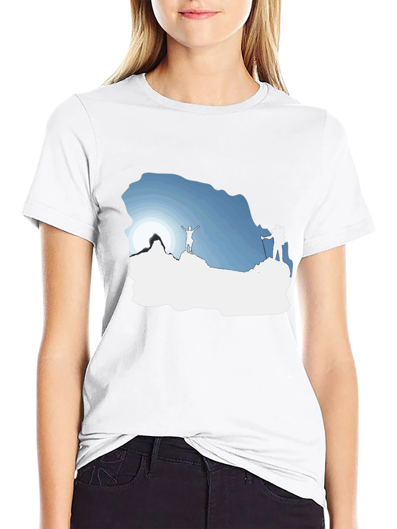 Mountain Climbers Graphic Tee - Black Crew Neck