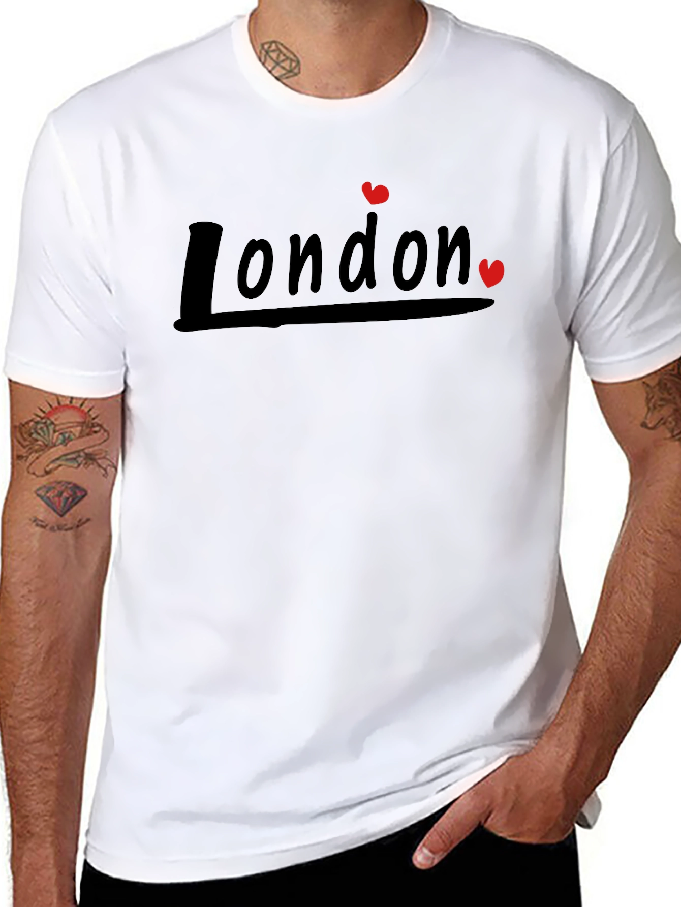 London Love Heart Black T-Shirt