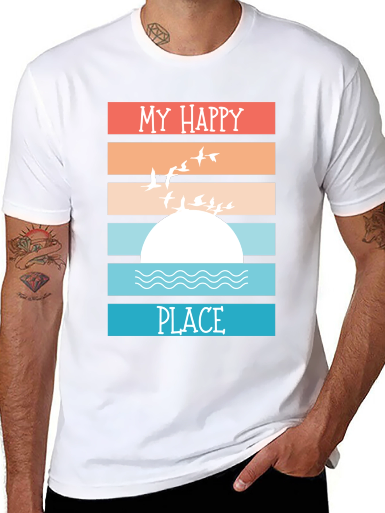 My Happy Place Graphic Tee Beach Sunset T-Shirt