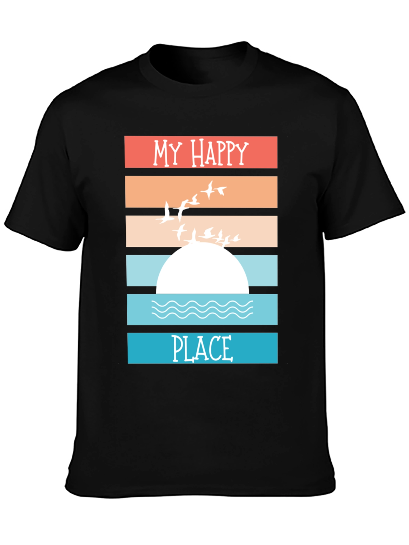 My Happy Place Graphic Tee Beach Sunset T-Shirt