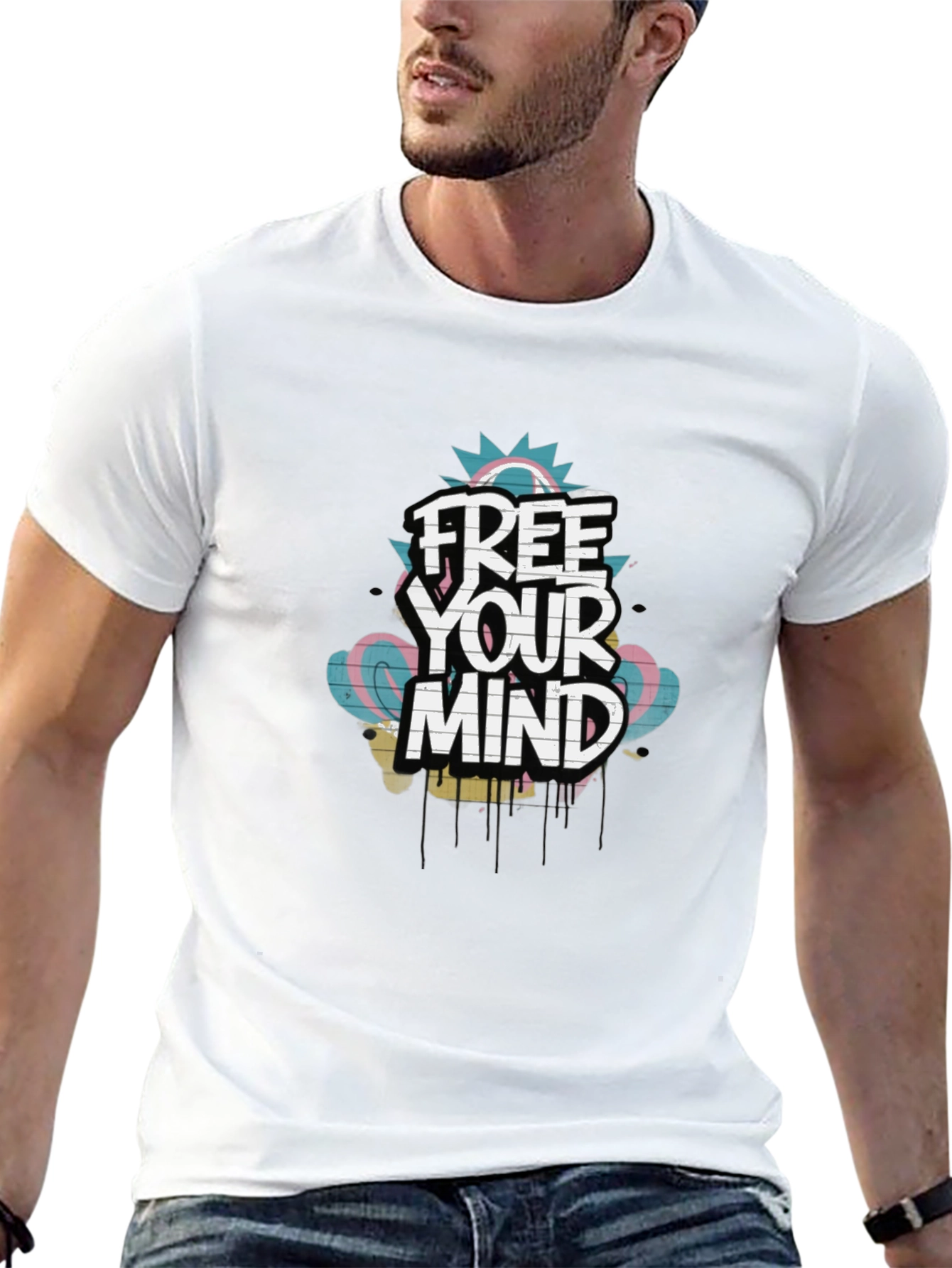Free Your Mind Graphic Tee - Trendy Black T-Shirt