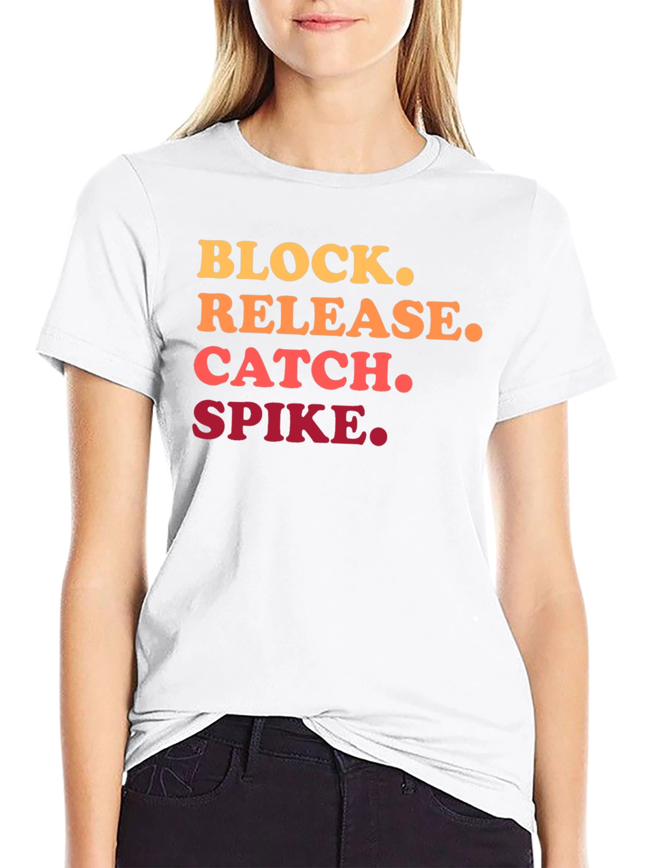 Volleyball Action Black T-Shirt