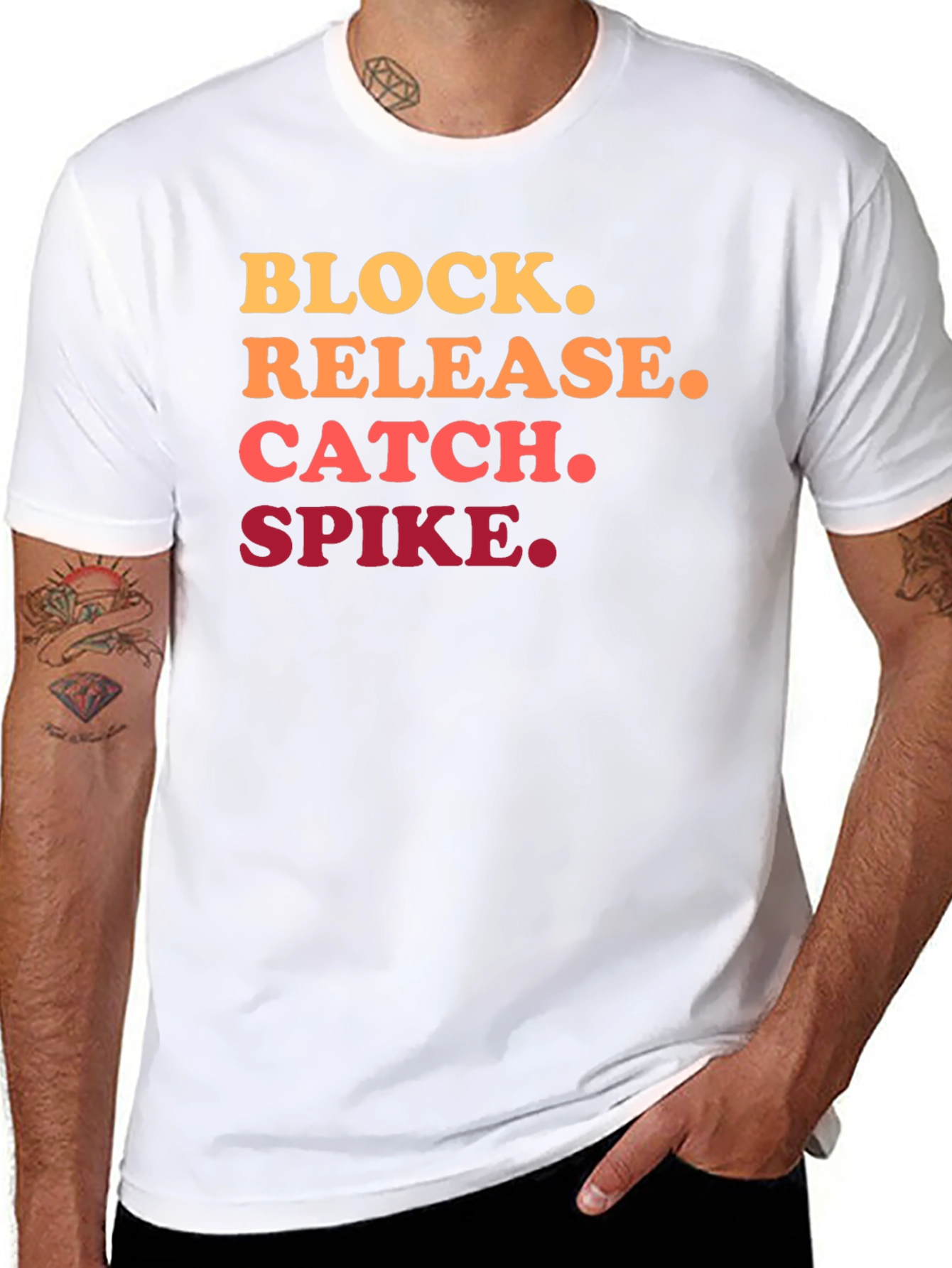 Volleyball Action Black T-Shirt