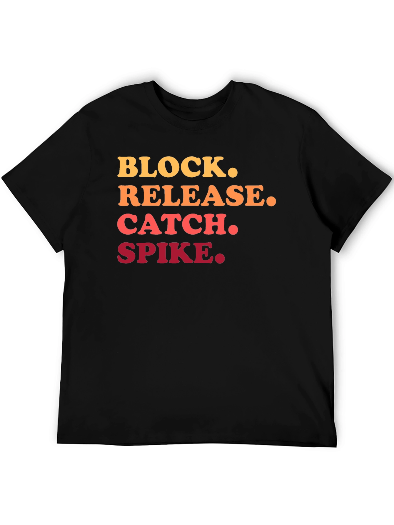 Volleyball Action Black T-Shirt