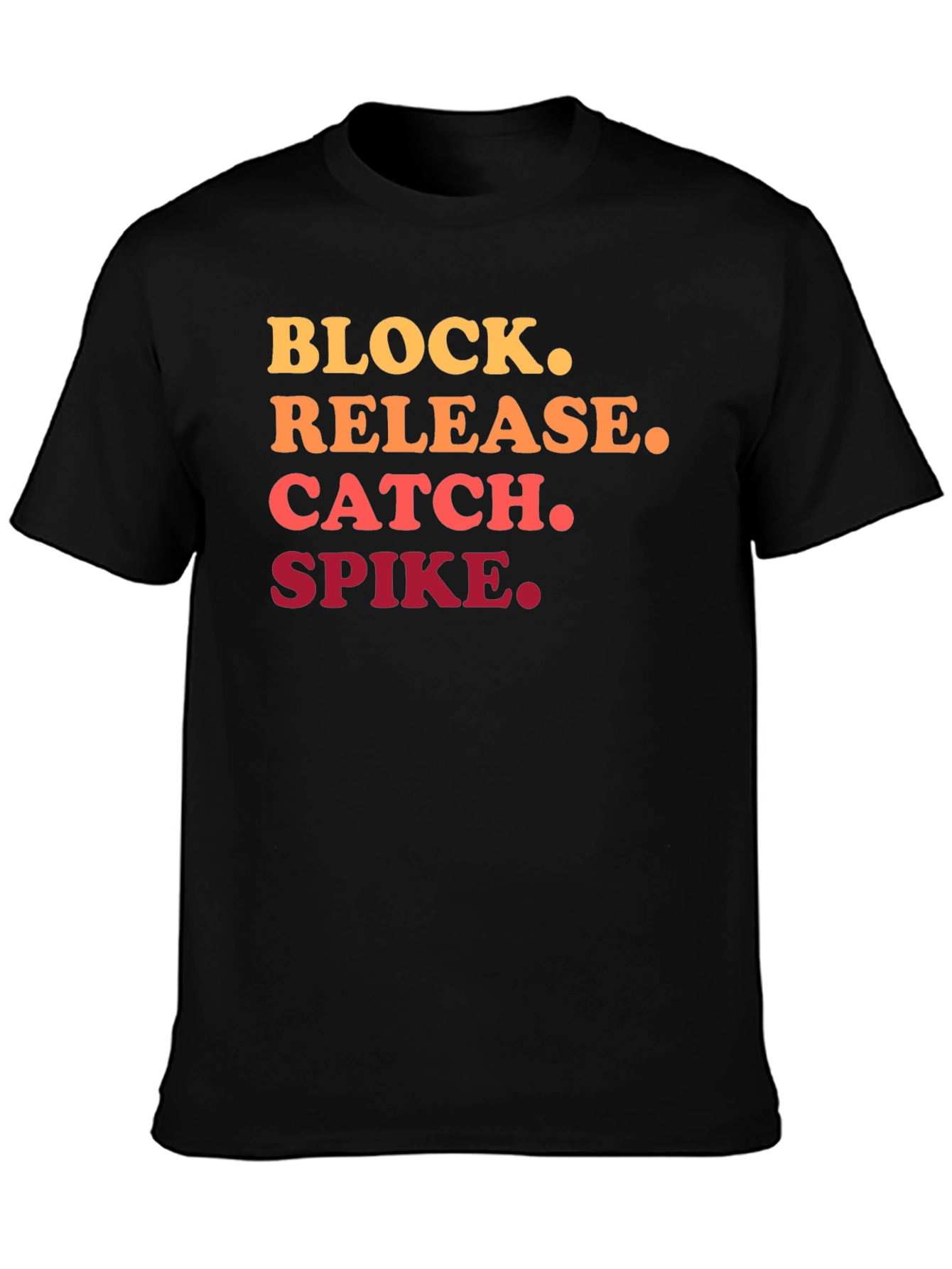 Volleyball Action Black T-Shirt