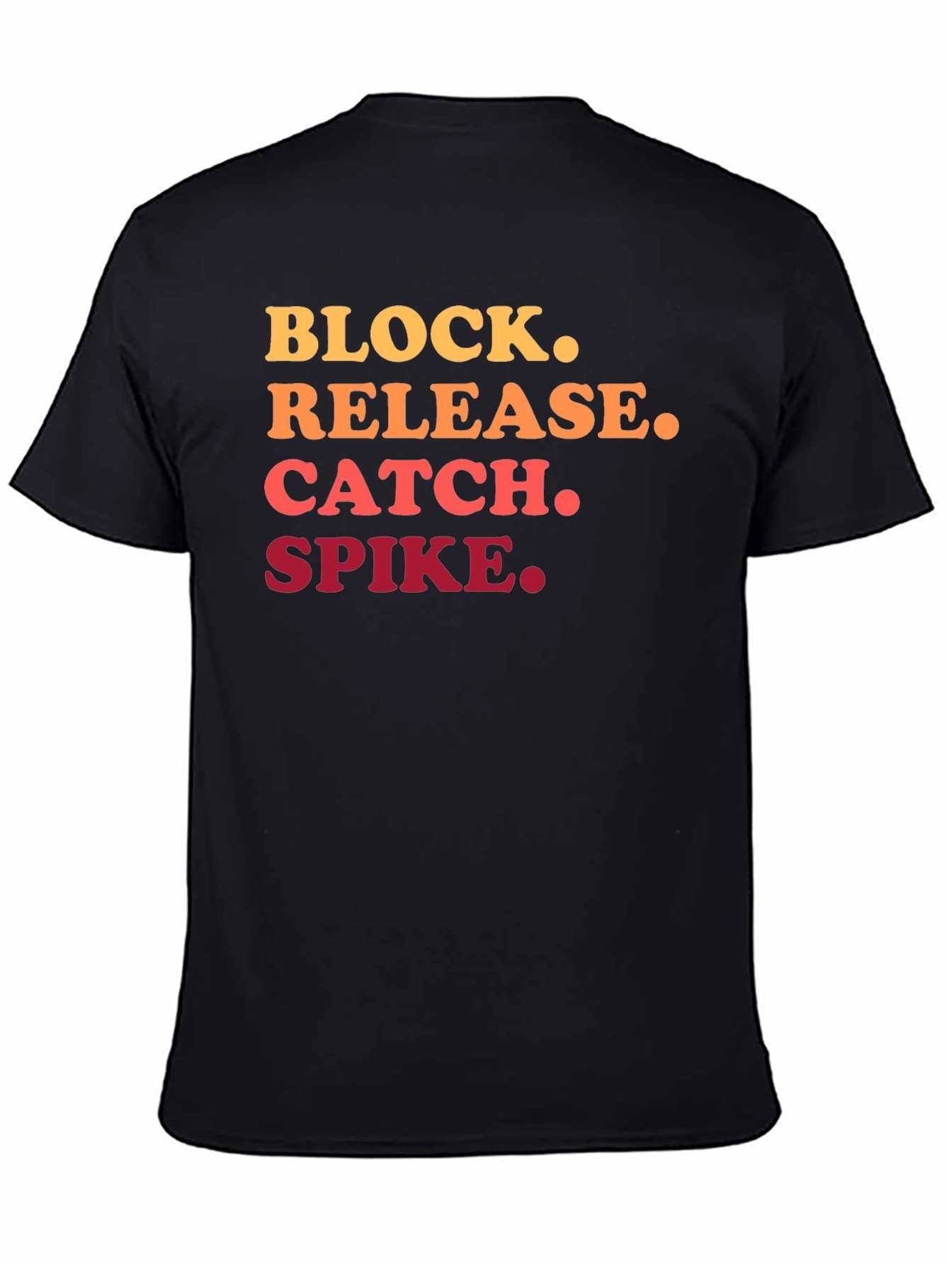 Volleyball Action Black T-Shirt