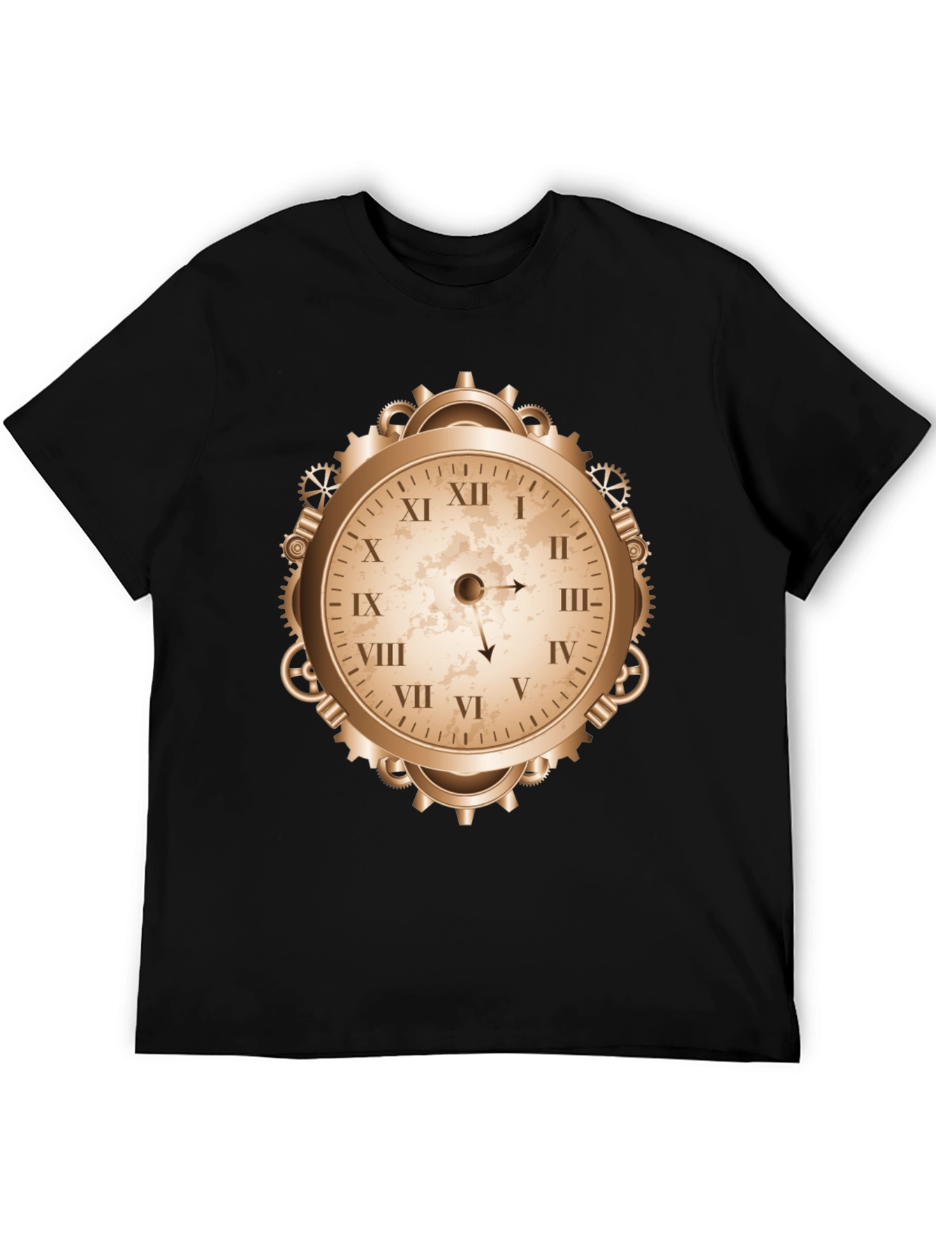 Steampunk Clock Graphic Tee - Unique Design