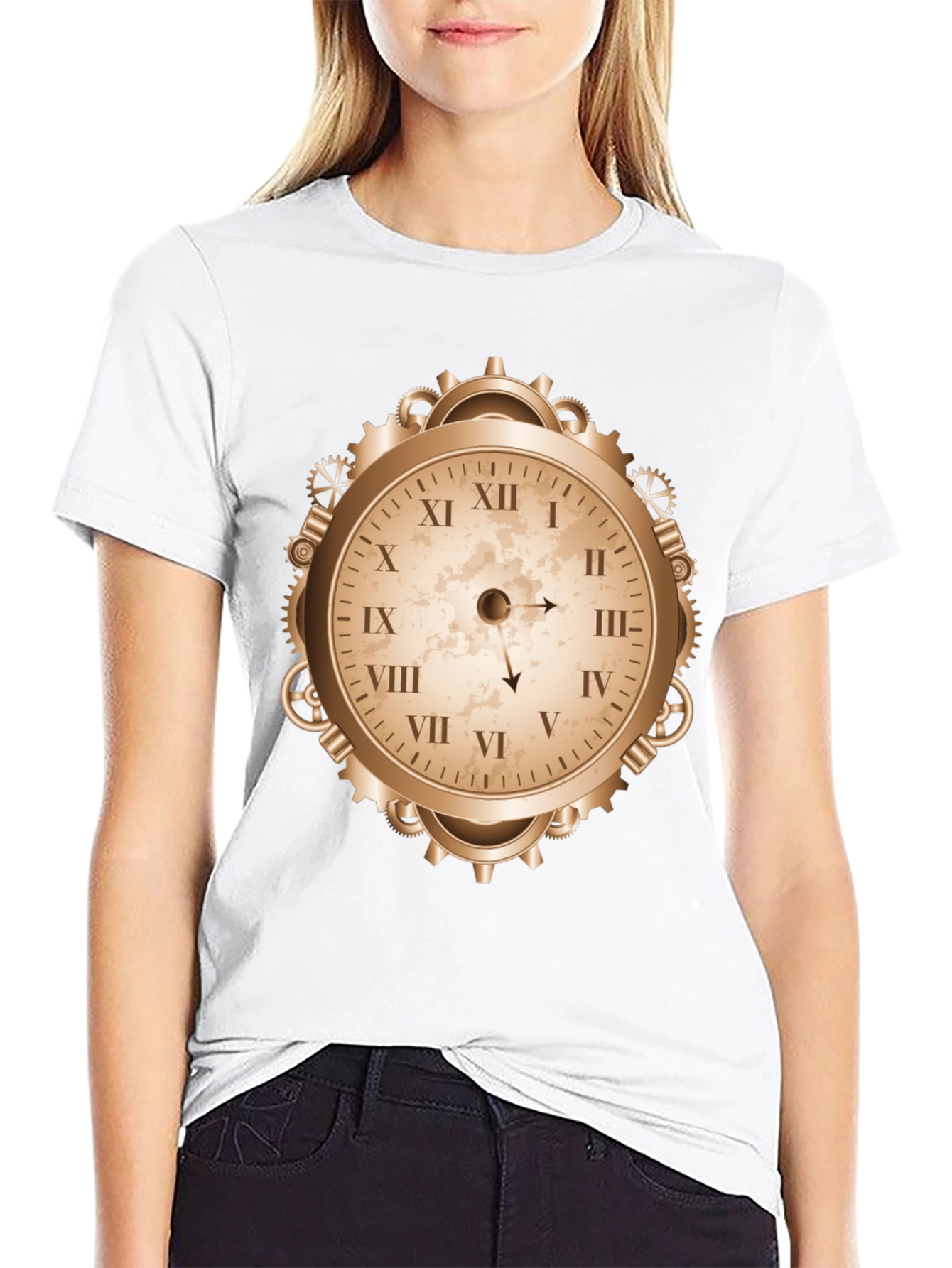 Steampunk Clock Graphic Tee - Unique Design