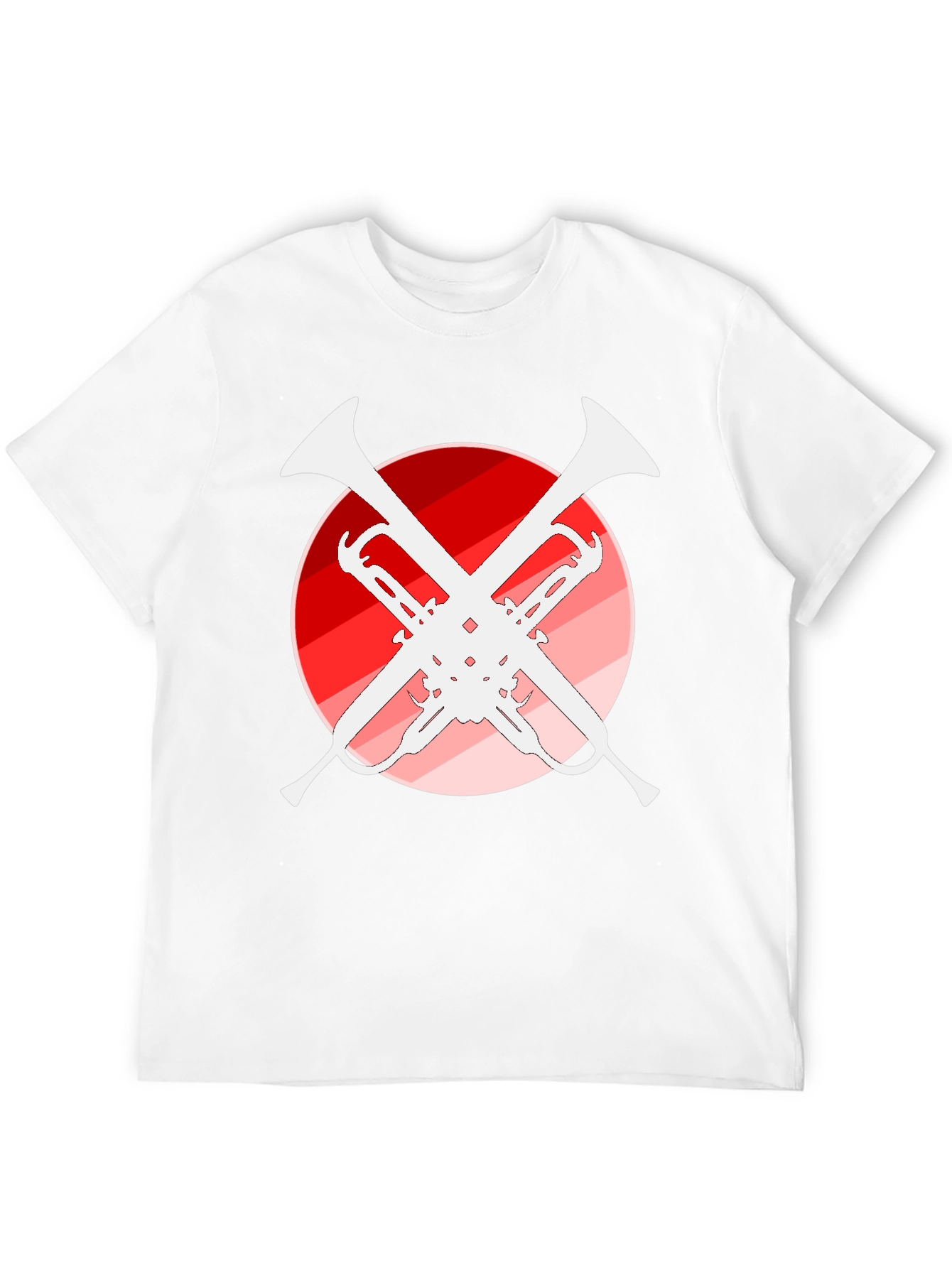 Trumpet Music T-Shirt - Unique Crossed Design