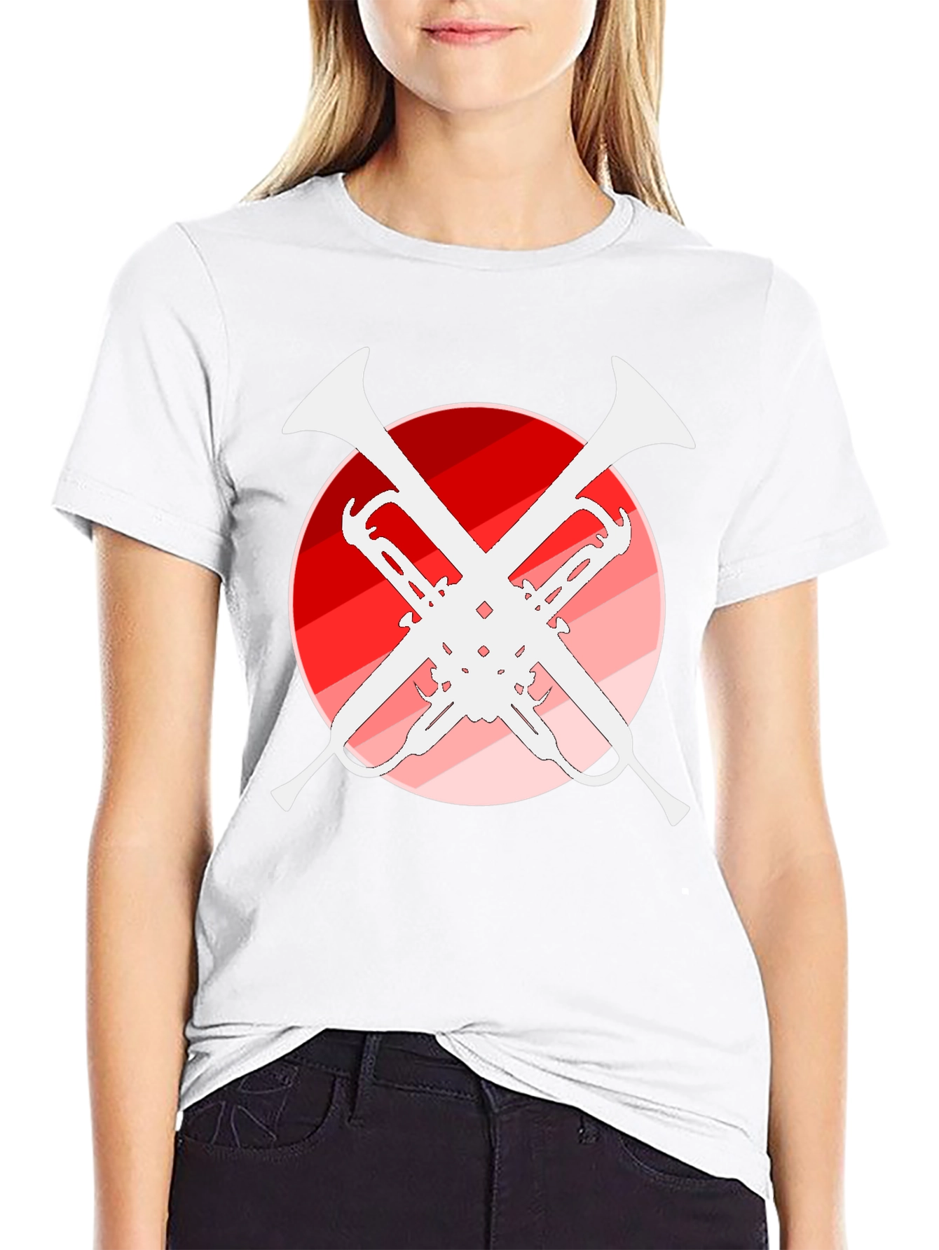 Trumpet Music T-Shirt - Unique Crossed Design