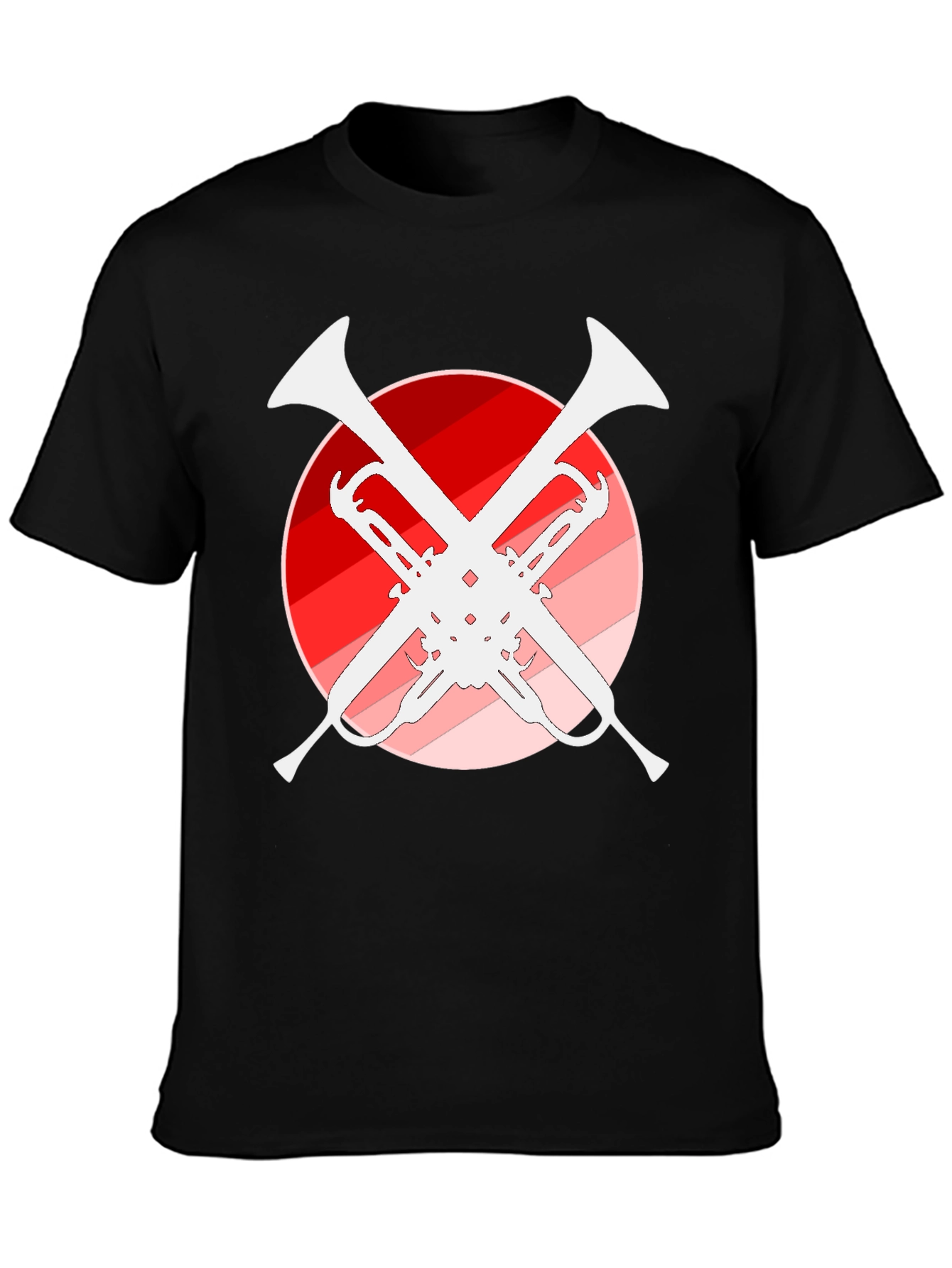 Trumpet Music T-Shirt - Unique Crossed Design