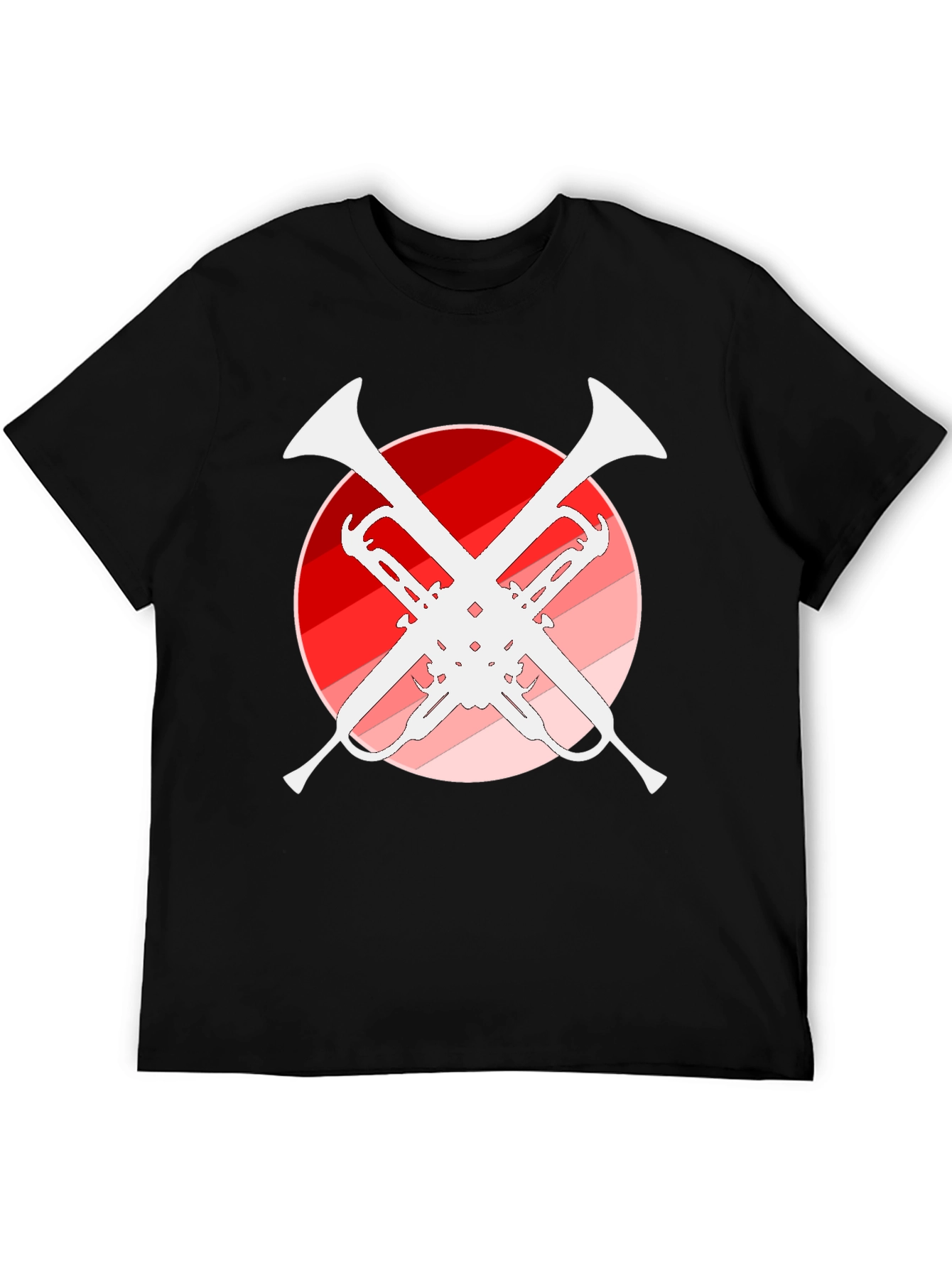 Trumpet Music T-Shirt - Unique Crossed Design