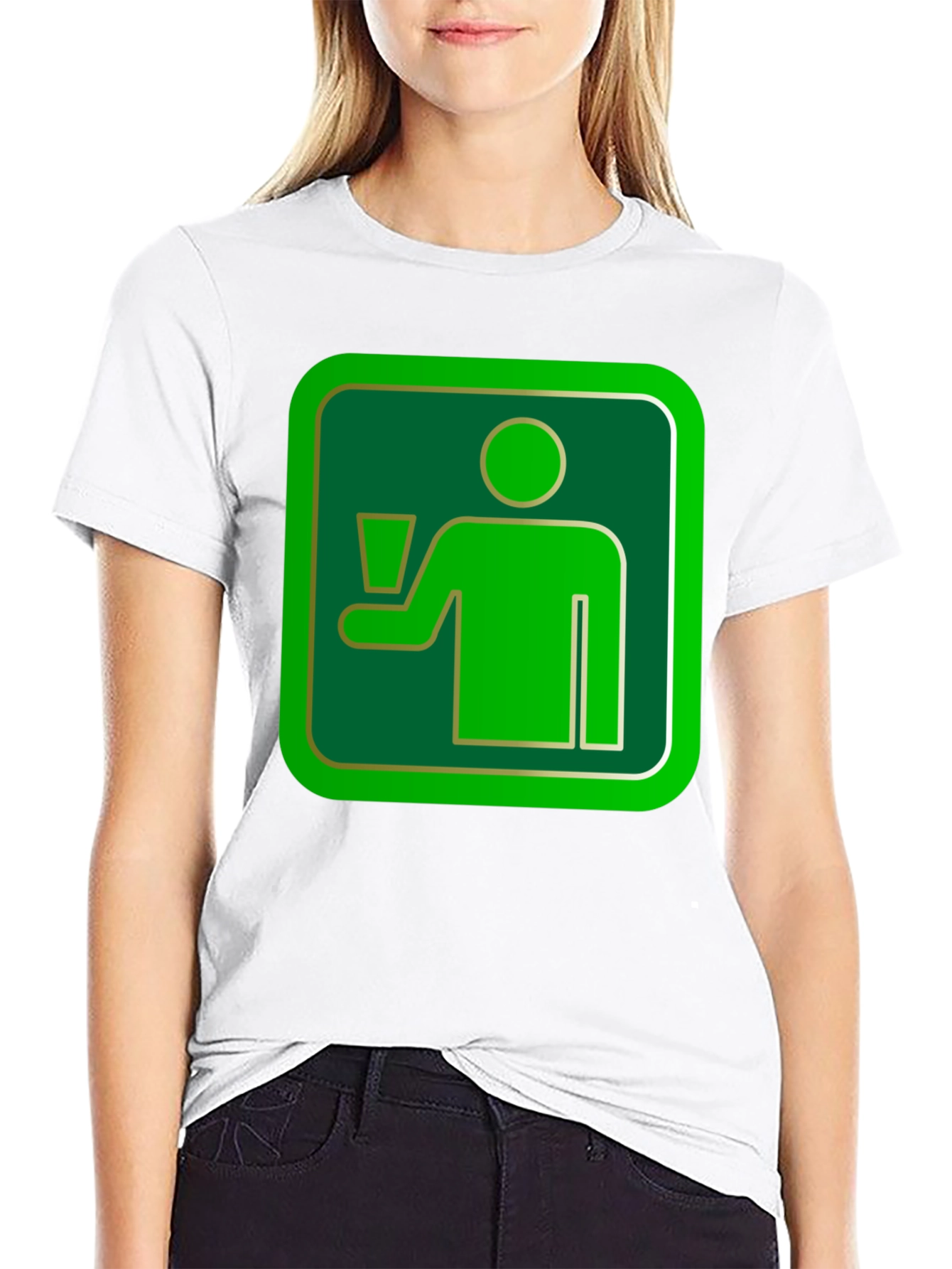 Green Drinker Graphic Tee - Casual Black T-Shirt