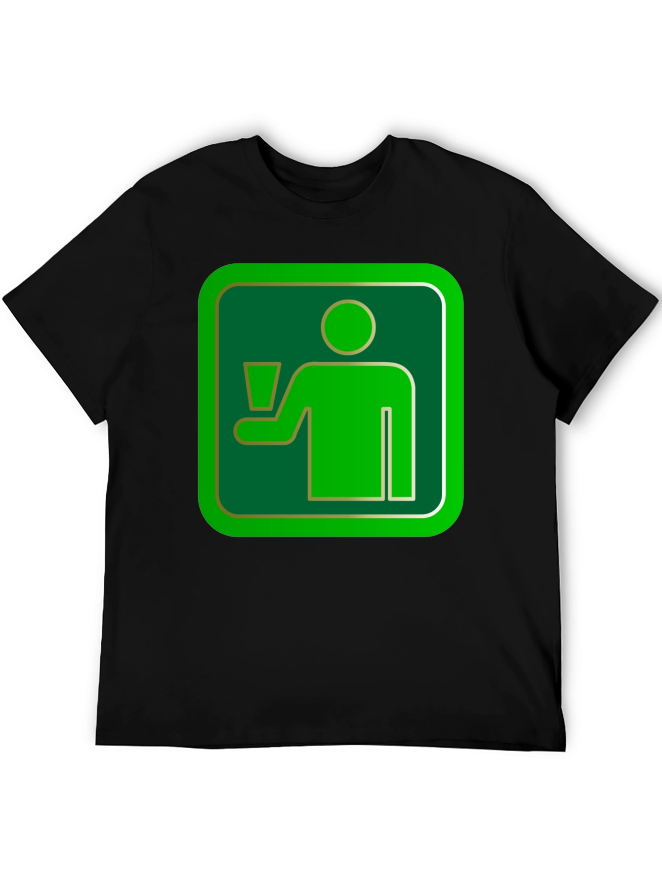Green Drinker Graphic Tee - Casual Black T-Shirt