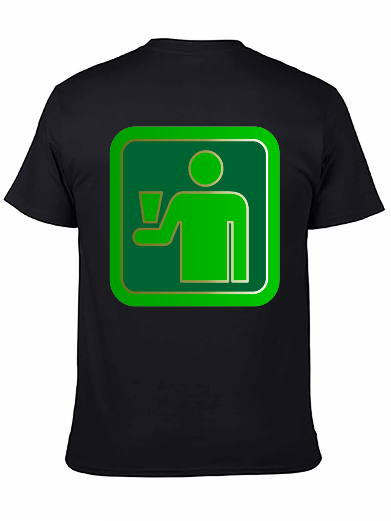 Green Drinker Graphic Tee - Casual Black T-Shirt